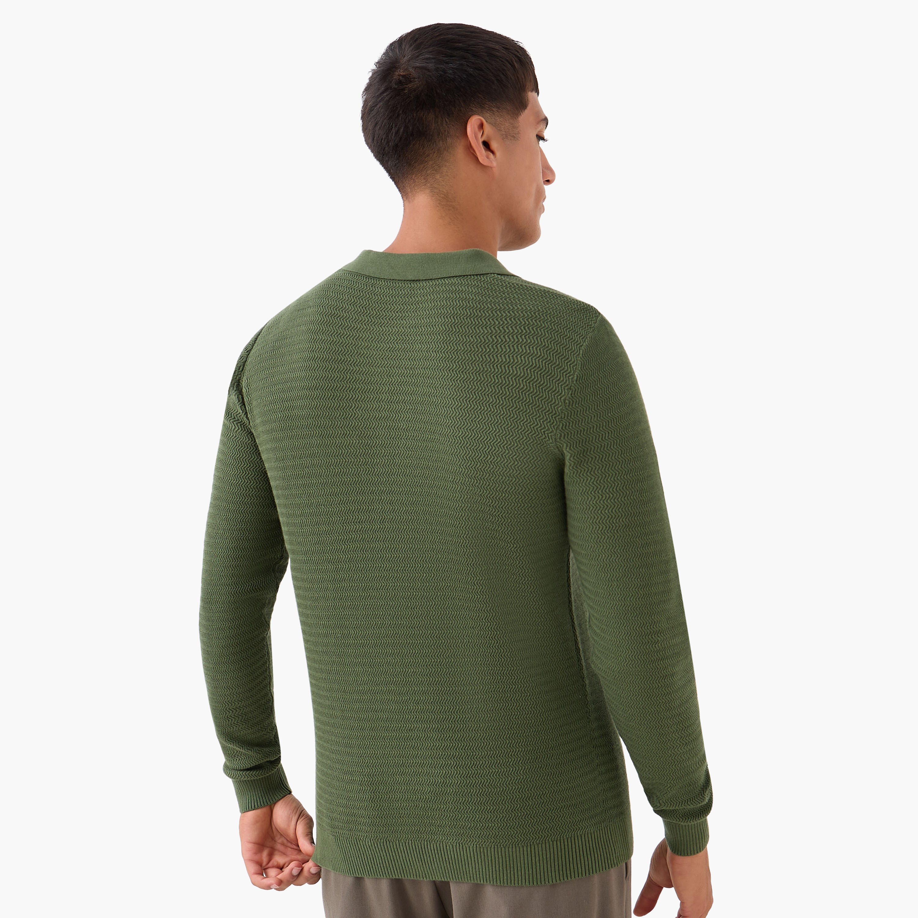 Men Long Sleeves Knit Textured Polo T-shirt-men-clothing-tshirtsandpolos-polos-image-3