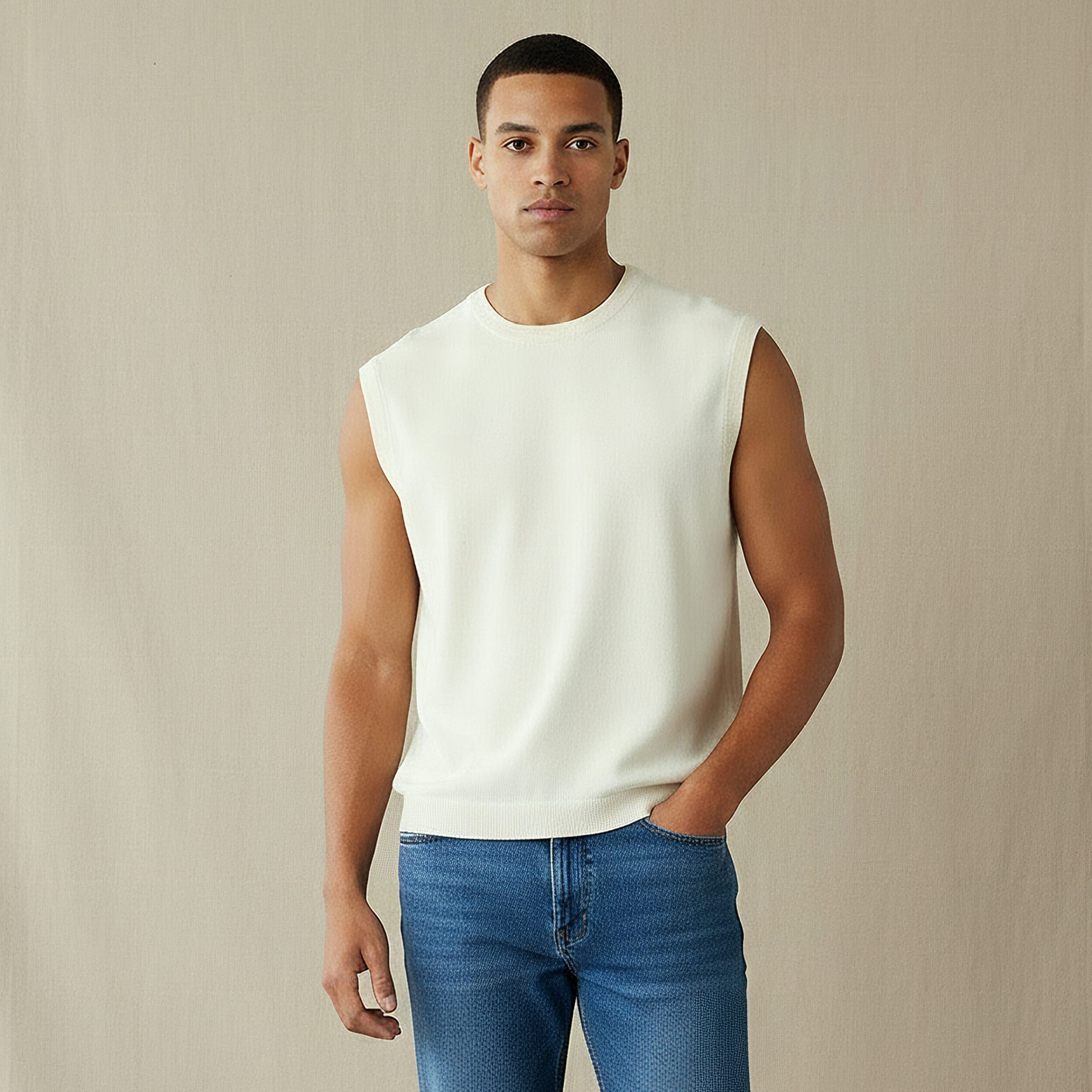 Men Crew Neck Sleeveless Sweater-men-clothing-sweatersandpullovers-image-1