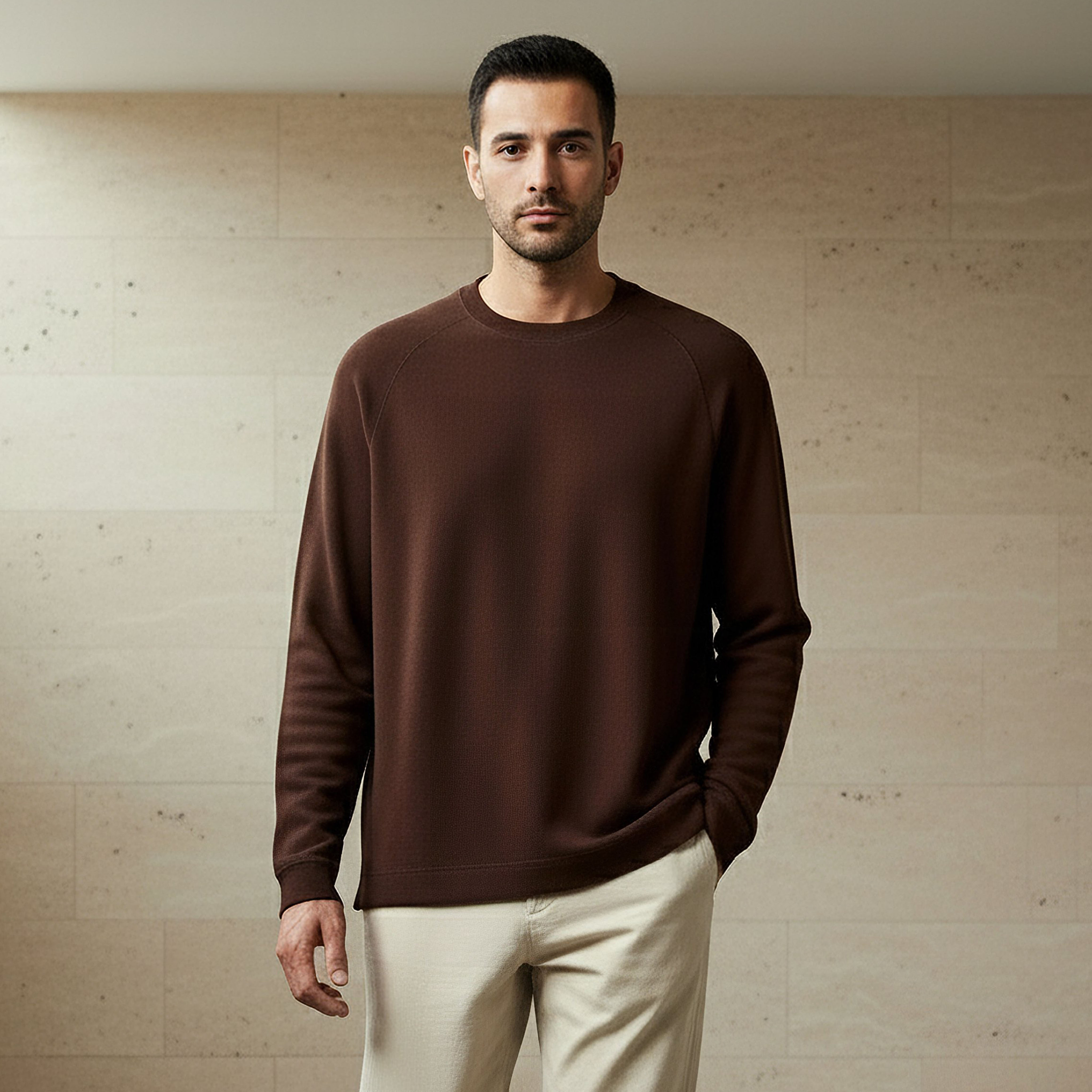 Men Regular Fit Crew Neck Long Sleeve Textured T-shirt-men-clothing-tshirtsandpolos-tshirts-image-1