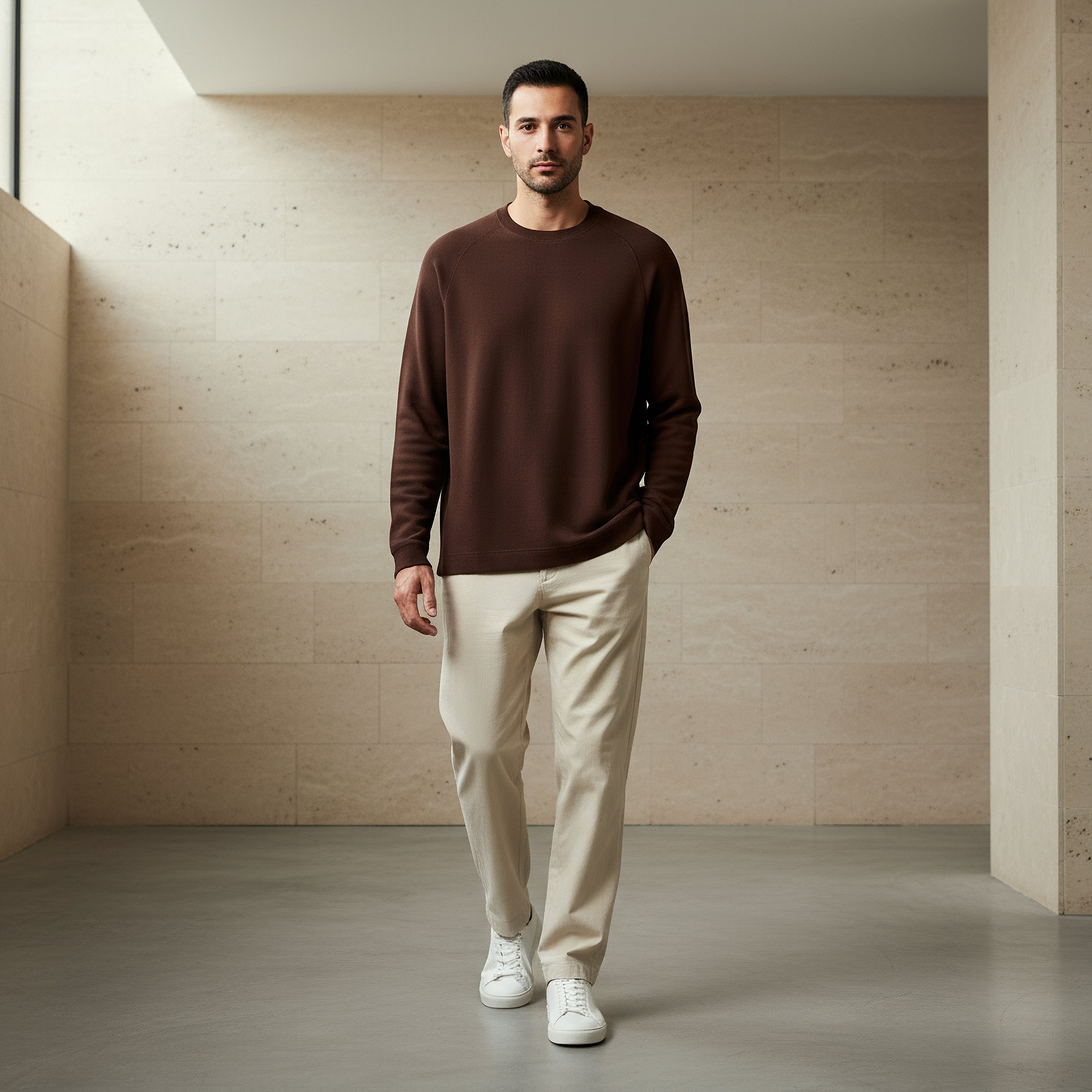Men Regular Fit Crew Neck Long Sleeve Textured T-shirt-men-clothing-tshirtsandpolos-tshirts-image-2