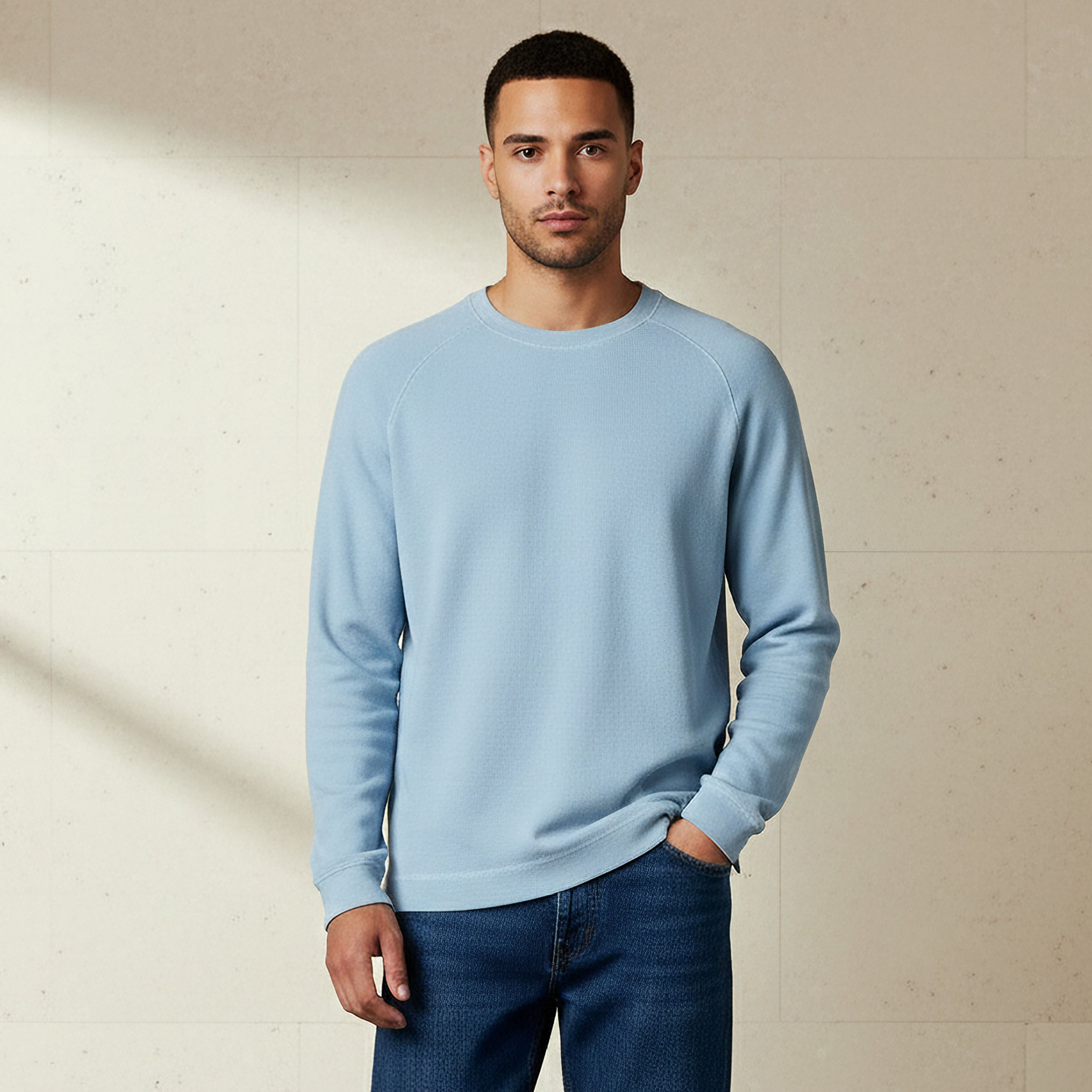 Men Regular Fit Crew Neck Long Sleeve Textured T-shirt-men-clothing-tshirtsandpolos-tshirts-image-1