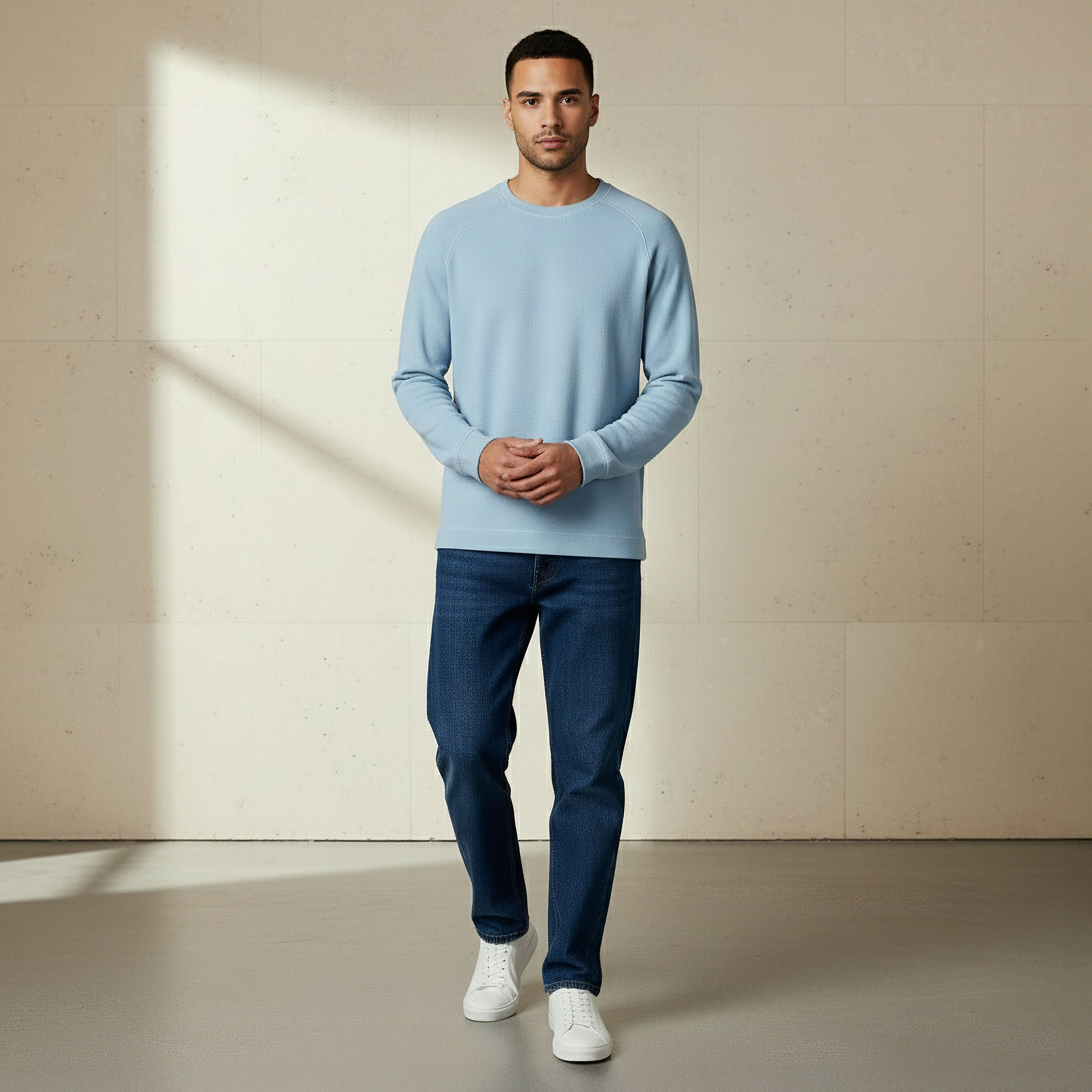 Men Regular Fit Crew Neck Long Sleeve Textured T-shirt-men-clothing-tshirtsandpolos-tshirts-image-5