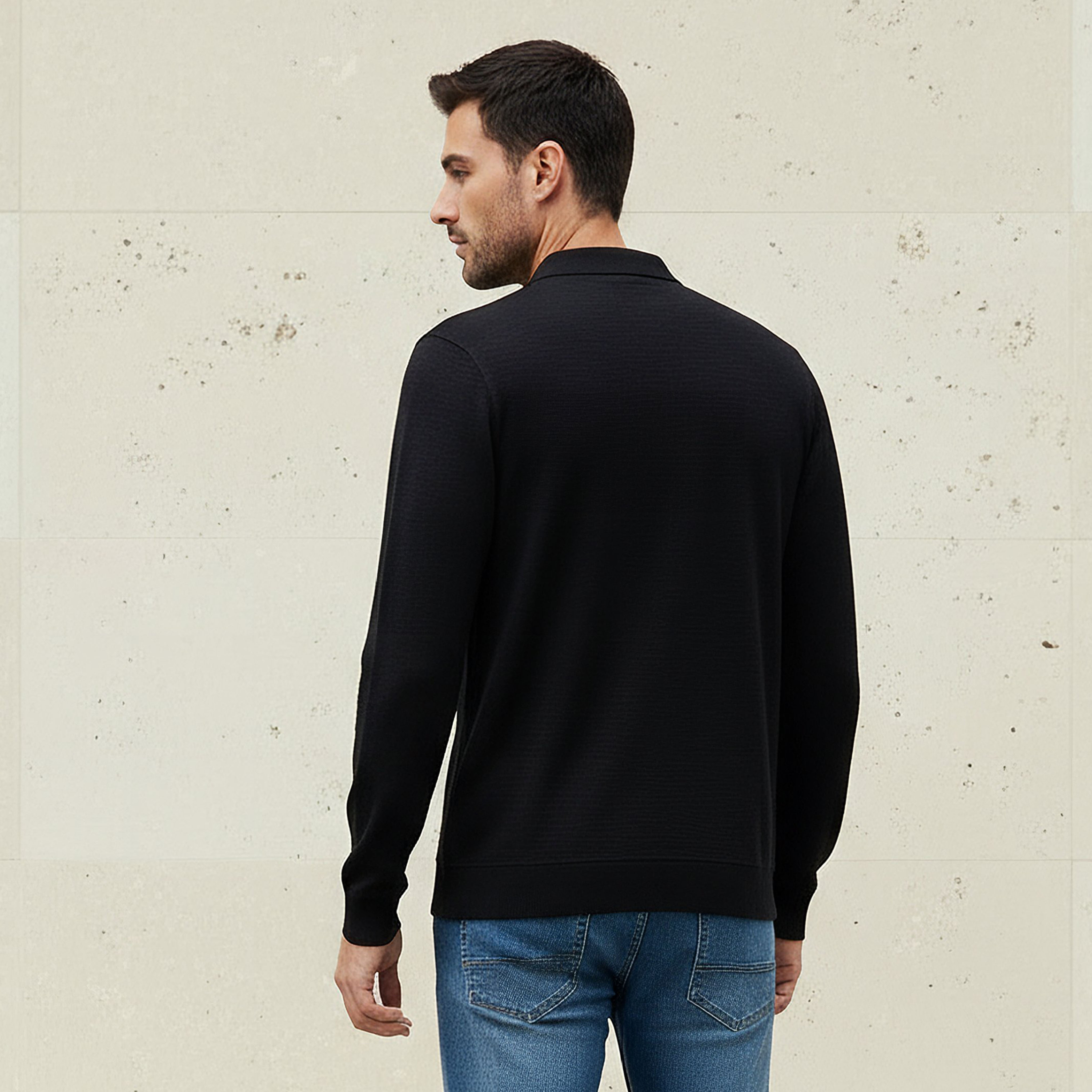 Men Long Sleeves Textured Polo T-shirt-men-clothing-tshirtsandpolos-polos-image-3
