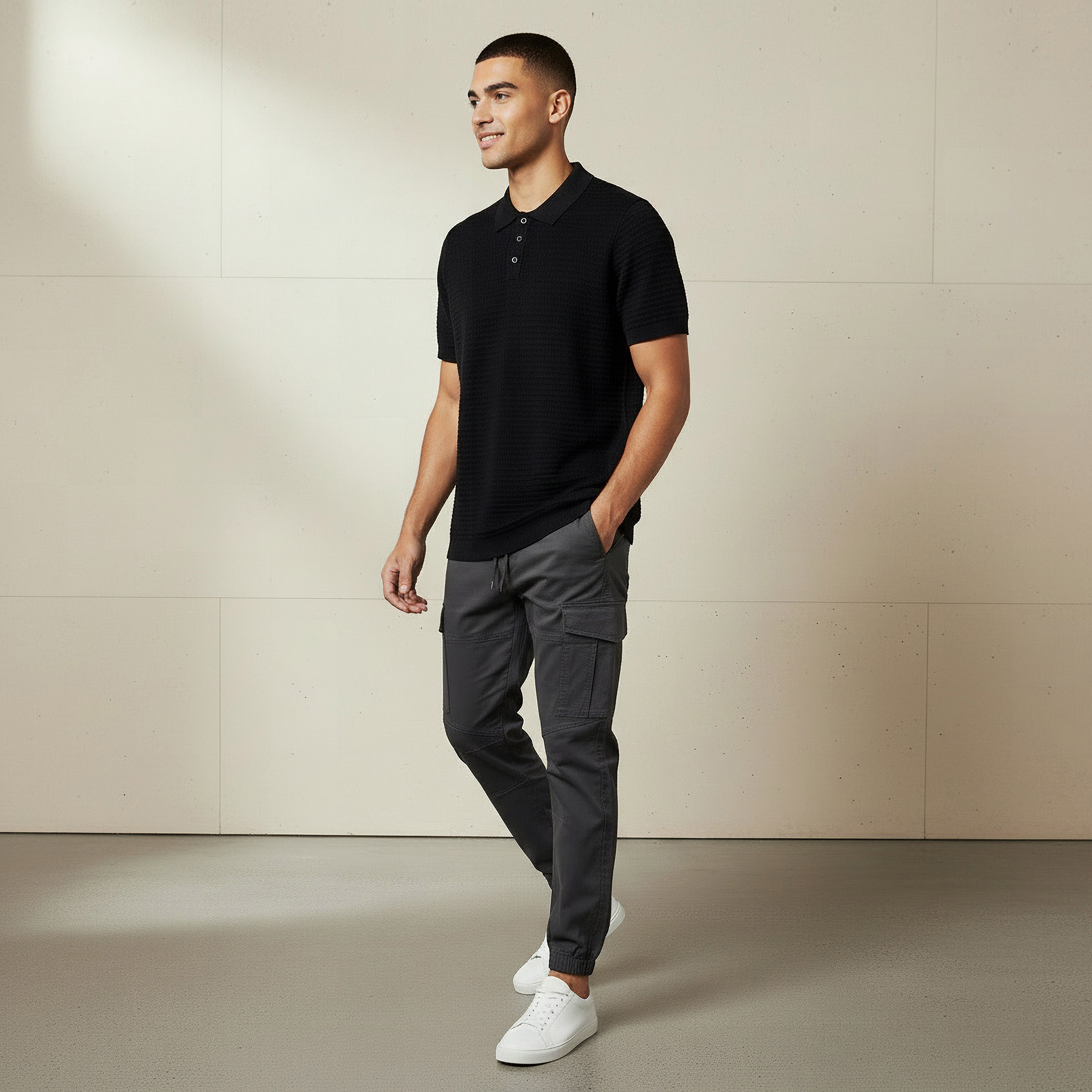 Men Short Sleeves Textured Polo T-shirt-men-clothing-tshirtsandpolos-polos-image-2