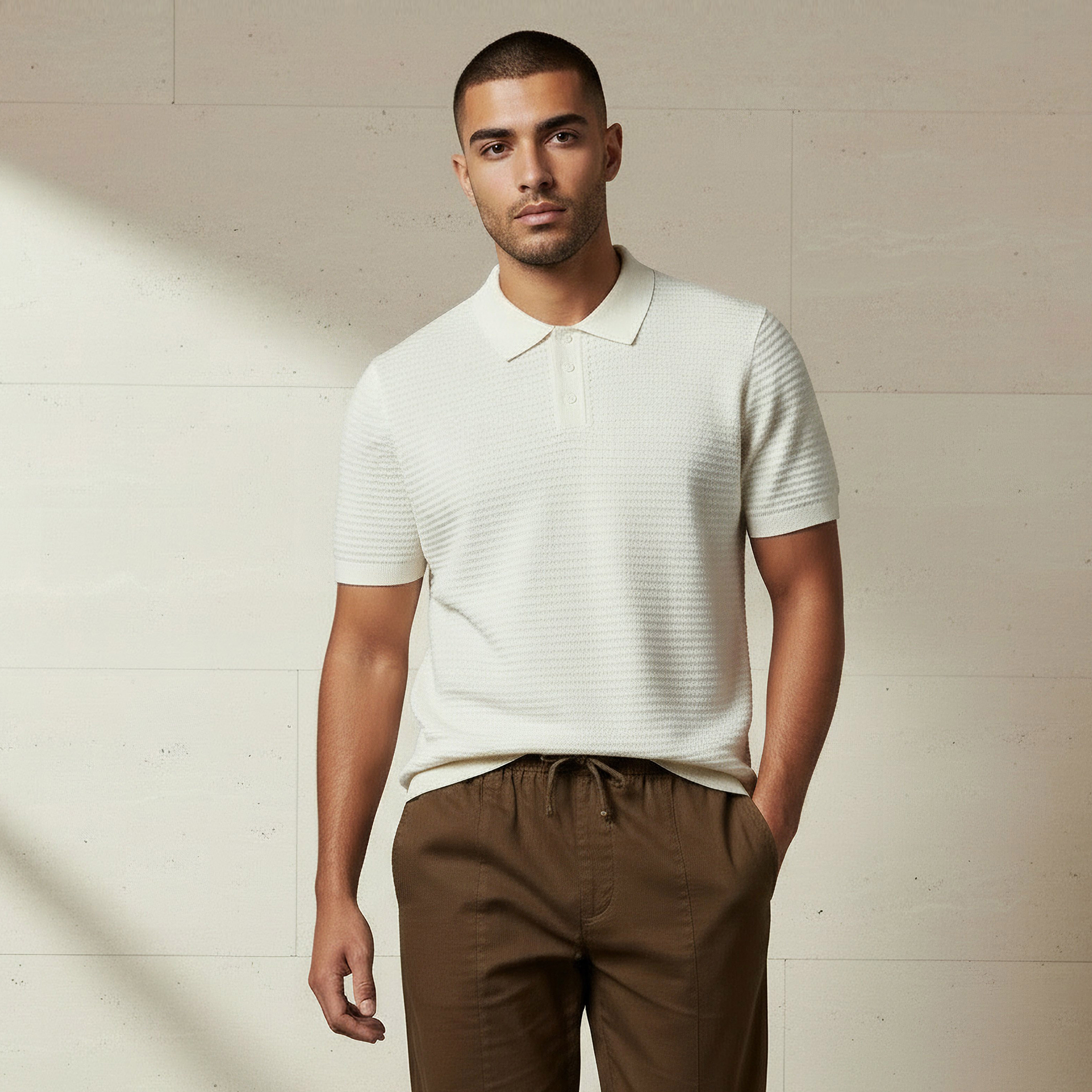 Men Short Sleeves Textured Polo T-shirt-men-clothing-tshirtsandpolos-polos-image-1