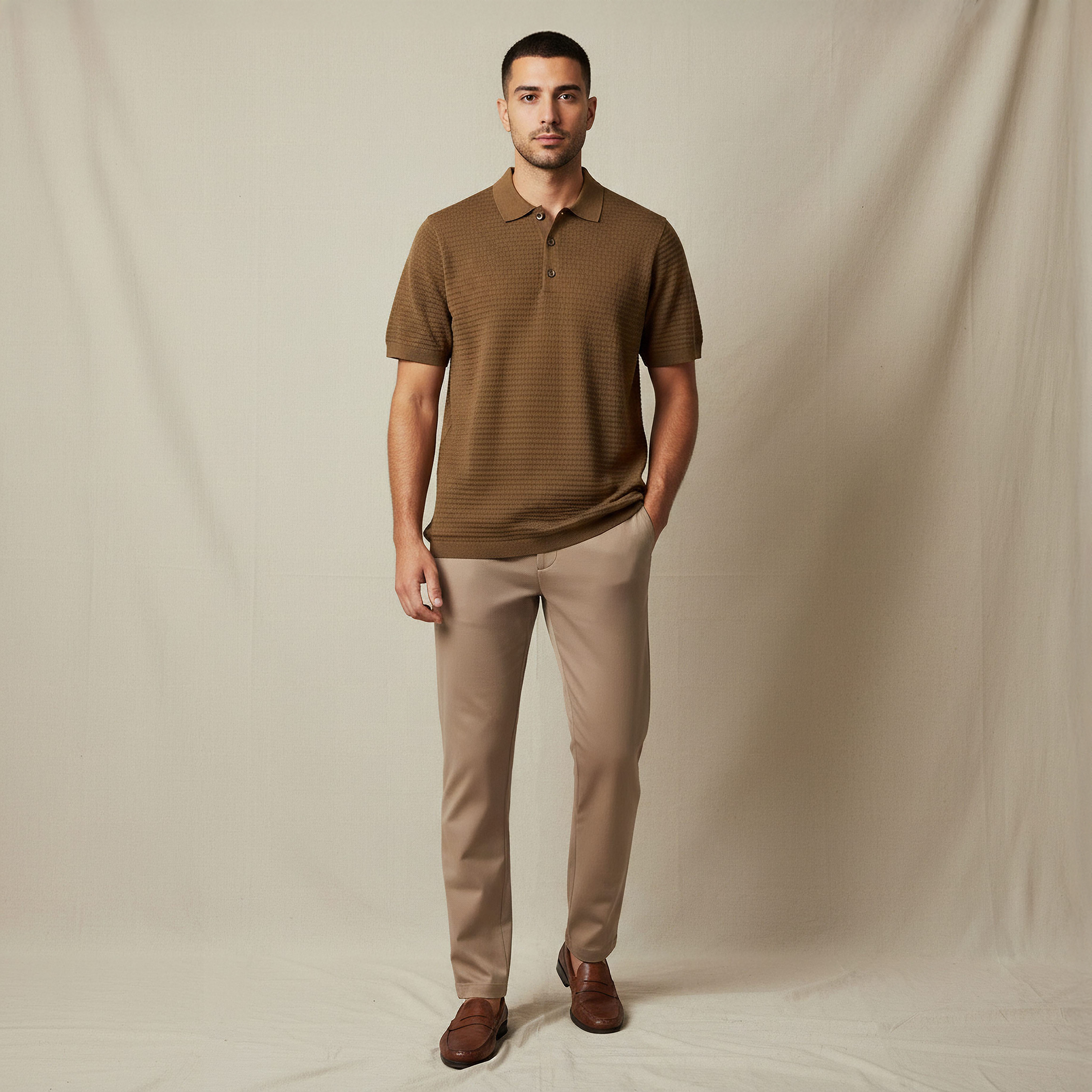 Men Short Sleeves Textured Polo T-shirt-men-clothing-tshirtsandpolos-polos-image-2