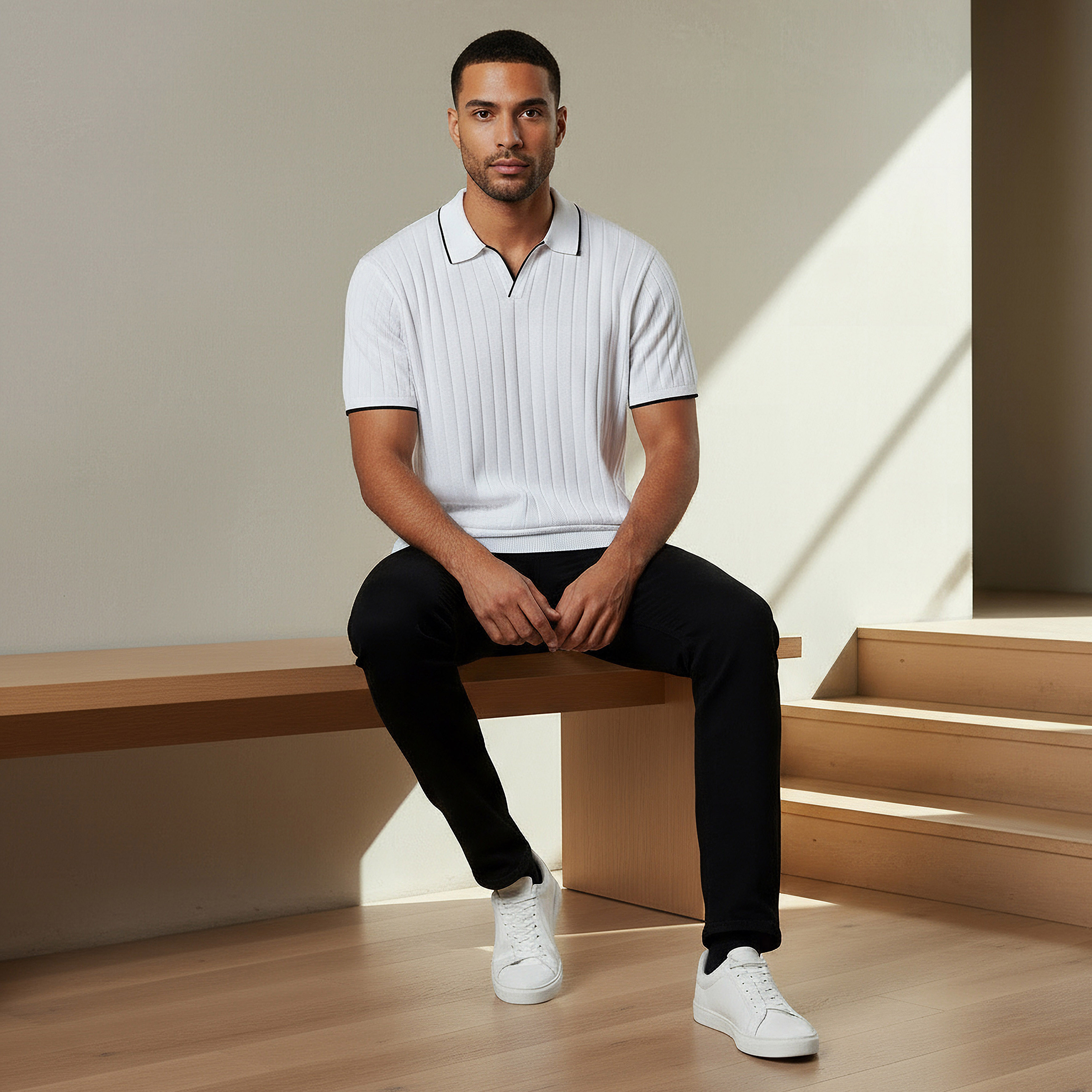 تيشيرت بولو مضلع بأكمام قصيرة للرجال-men-clothing-tshirtsandpolos-polos-image-2