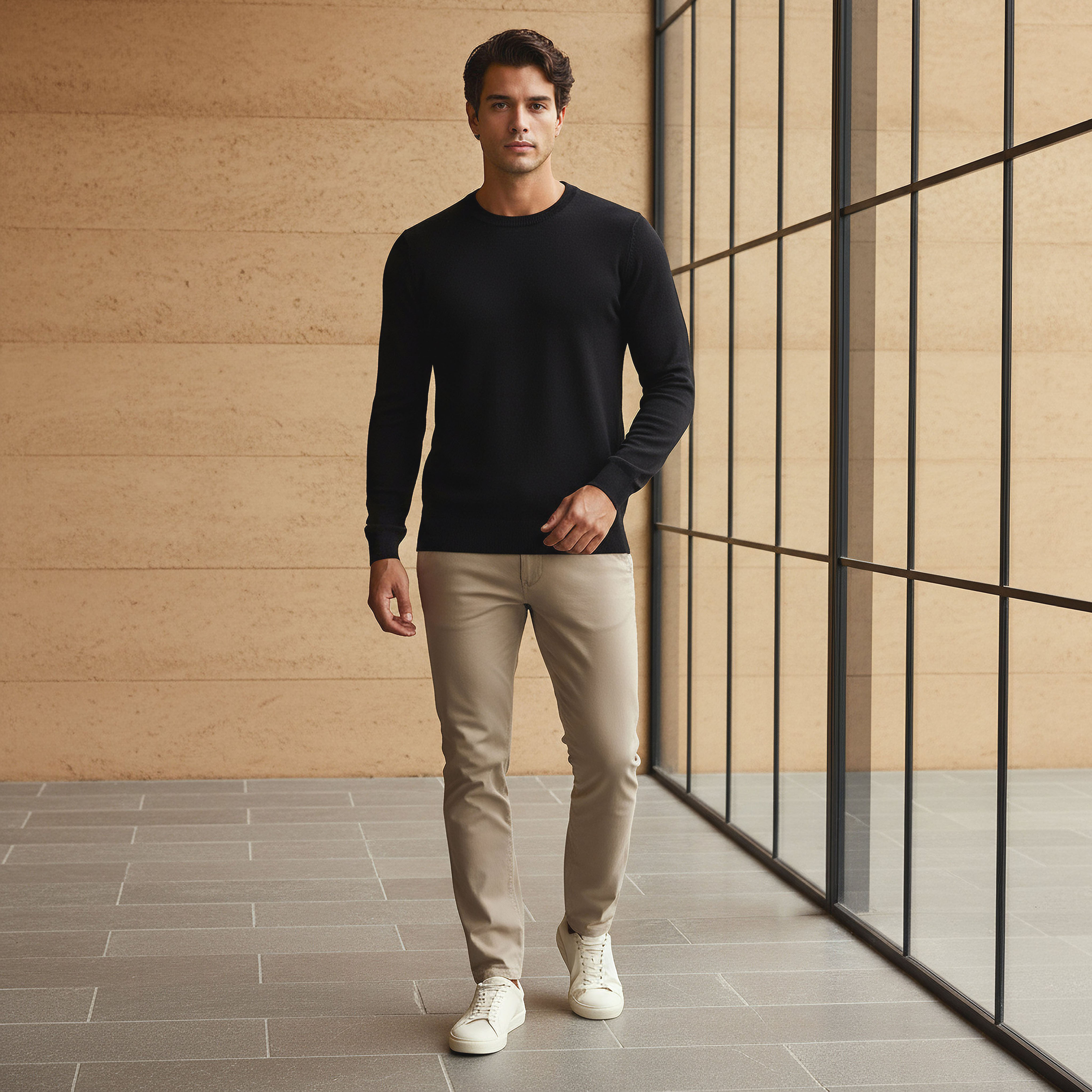 Men Crew Neck Textured Sweater-men-clothing-sweatersandpullovers-image-2