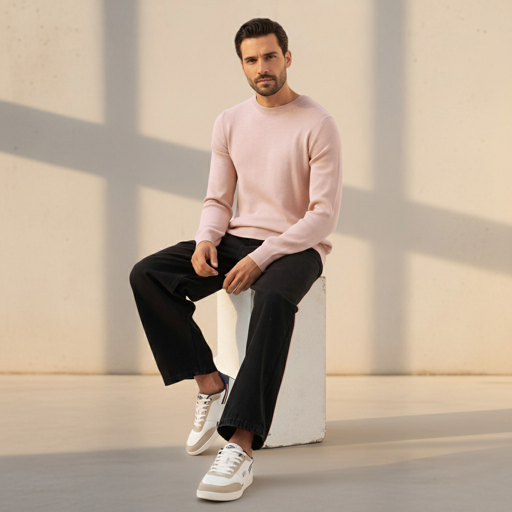 Men Crew Neck Textured Sweater-men-clothing-sweatersandpullovers-image-2