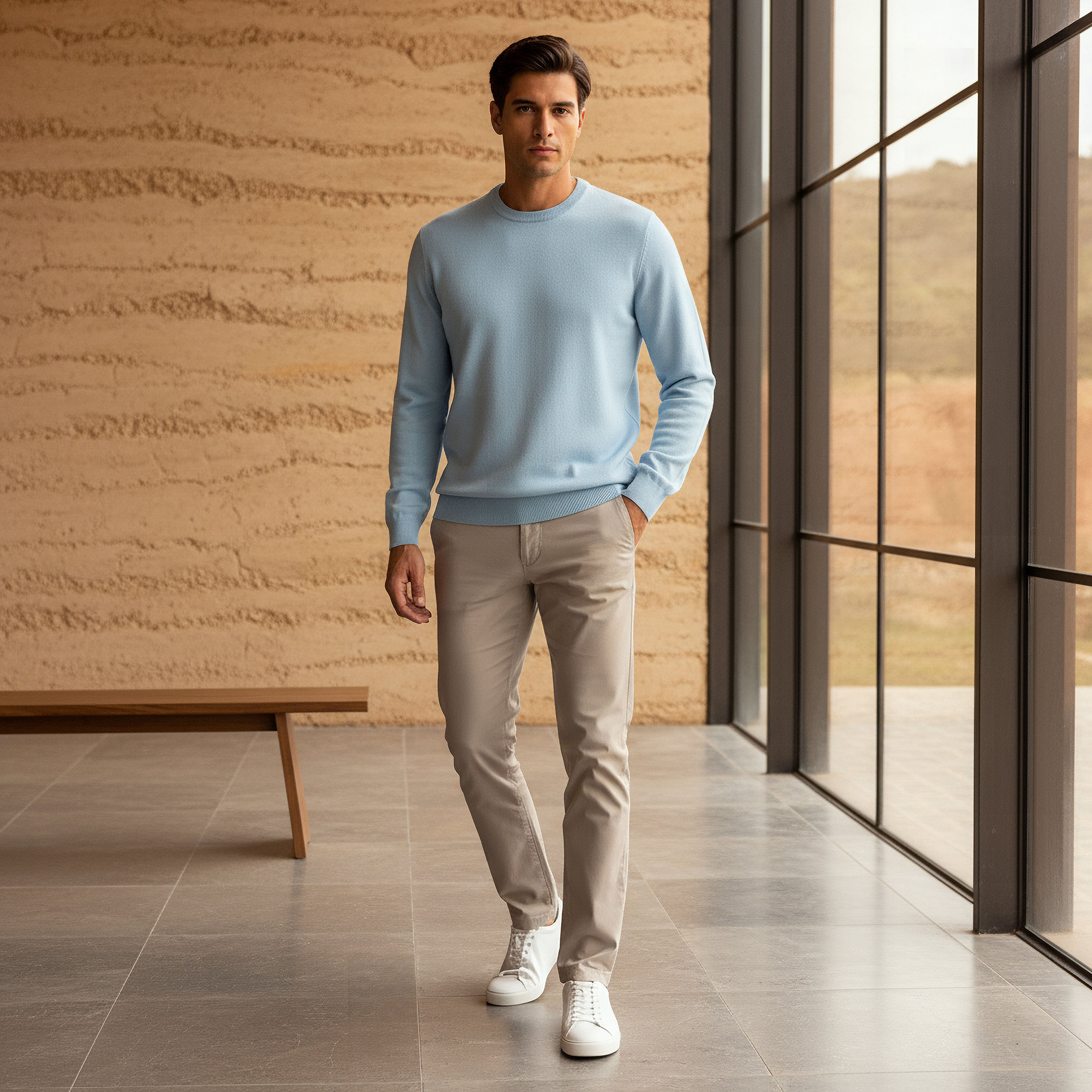 Men Crew Neck Textured Sweater-men-clothing-sweatersandpullovers-image-2
