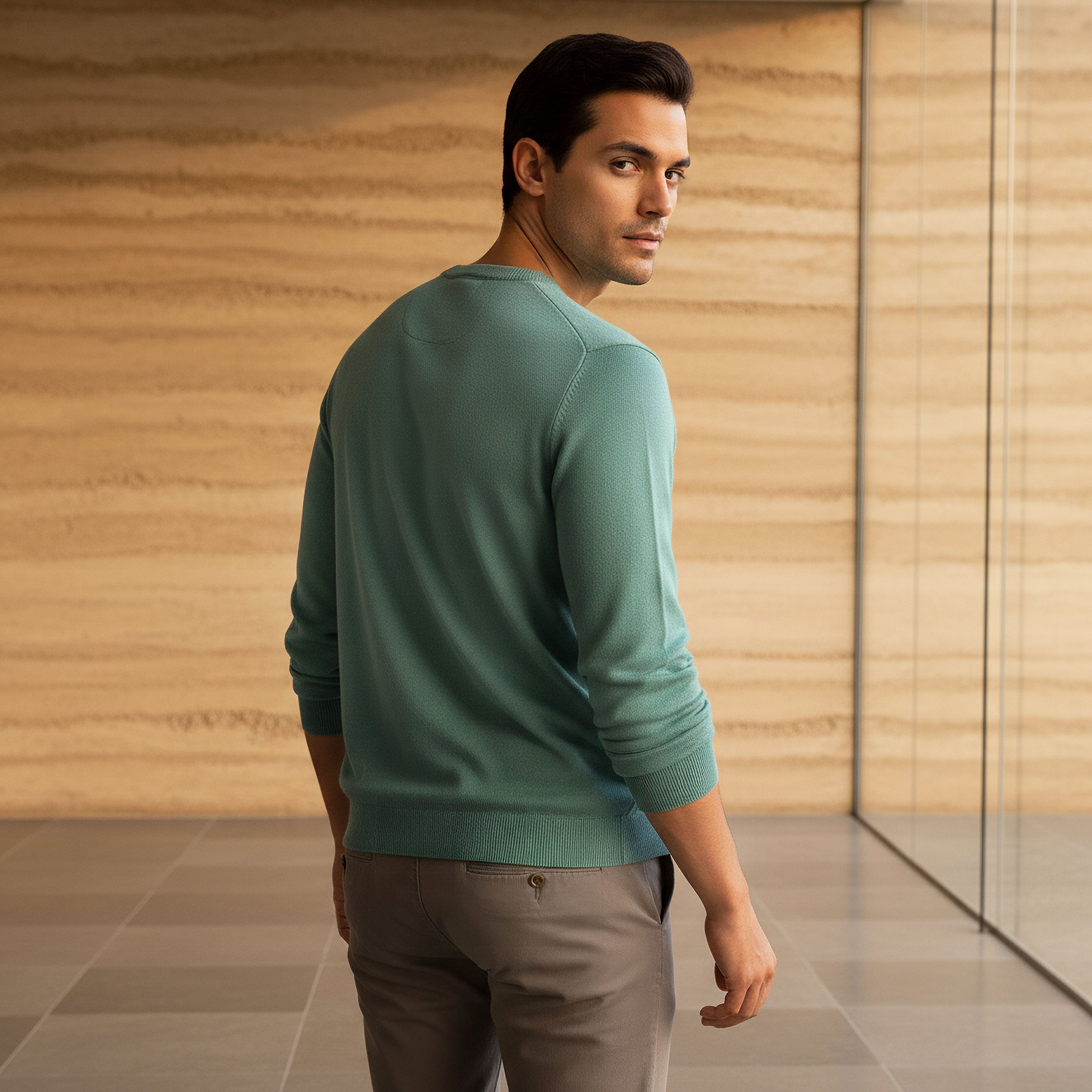 Men Crew Neck Textured Sweater-men-clothing-sweatersandpullovers-image-3