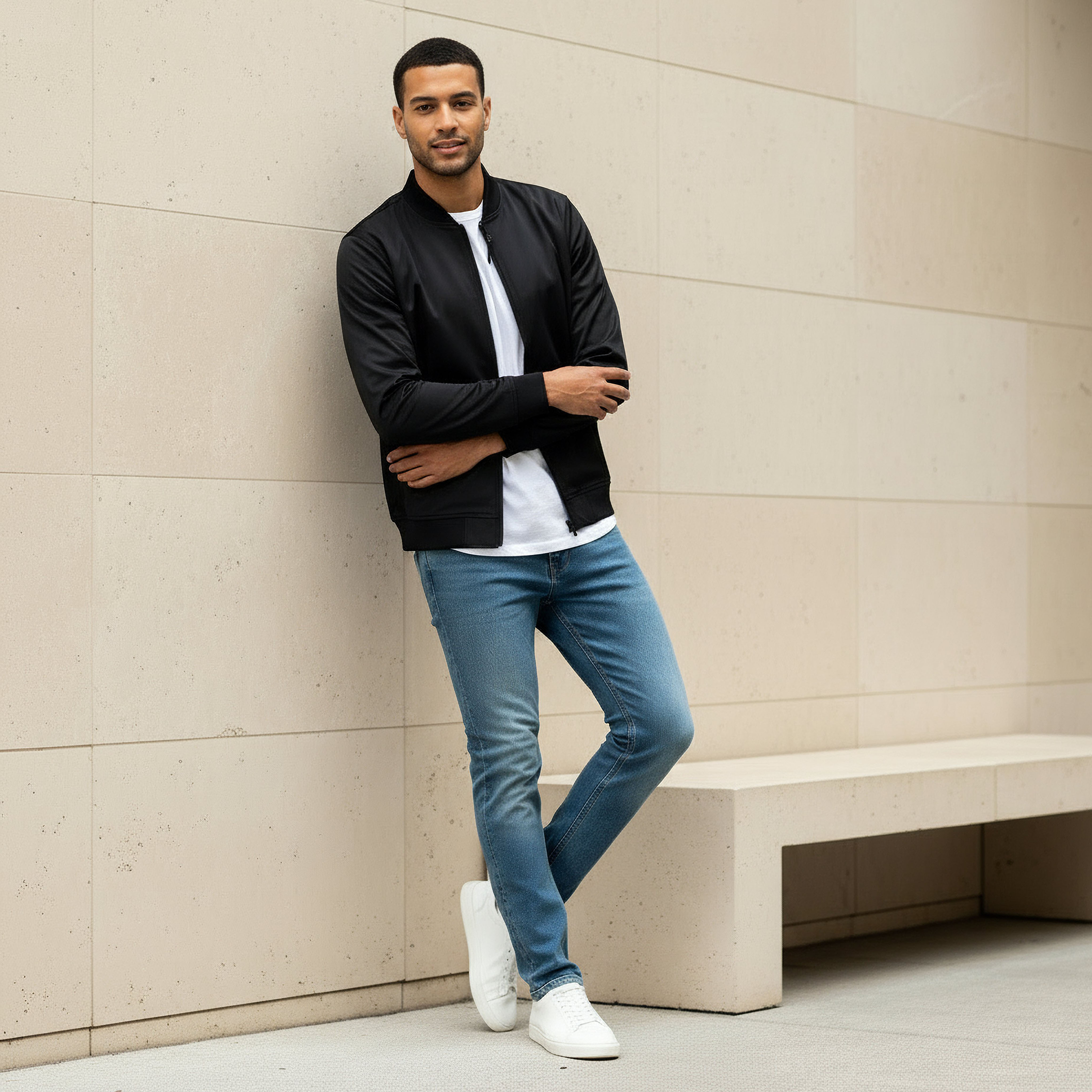 Men Bomber Jacket with Zip Closure-men-clothing-jacketsandblazers-jackets-image-2
