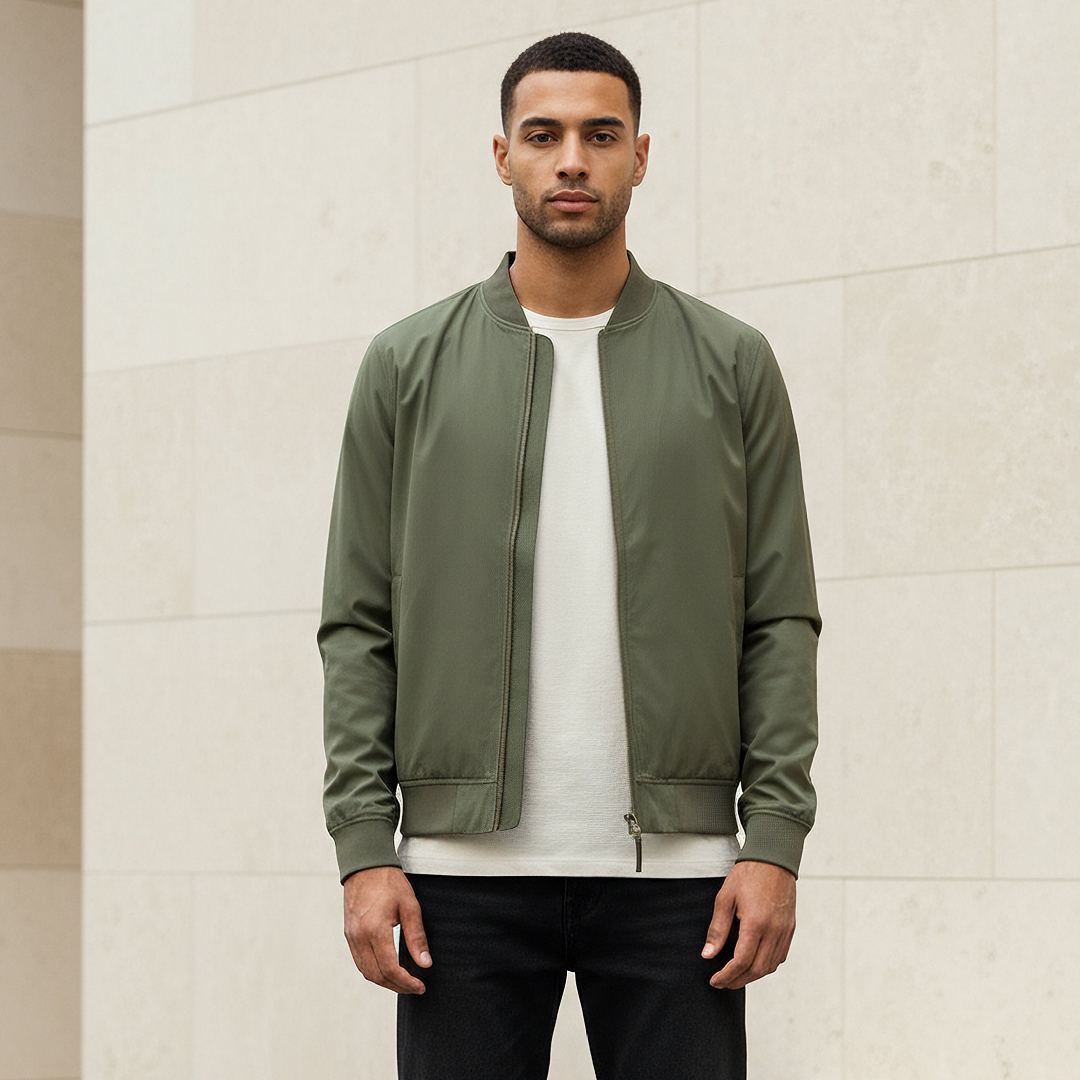 Men Bomber Jacket with Zip Closure-men-clothing-jacketsandblazers-jackets-image-1