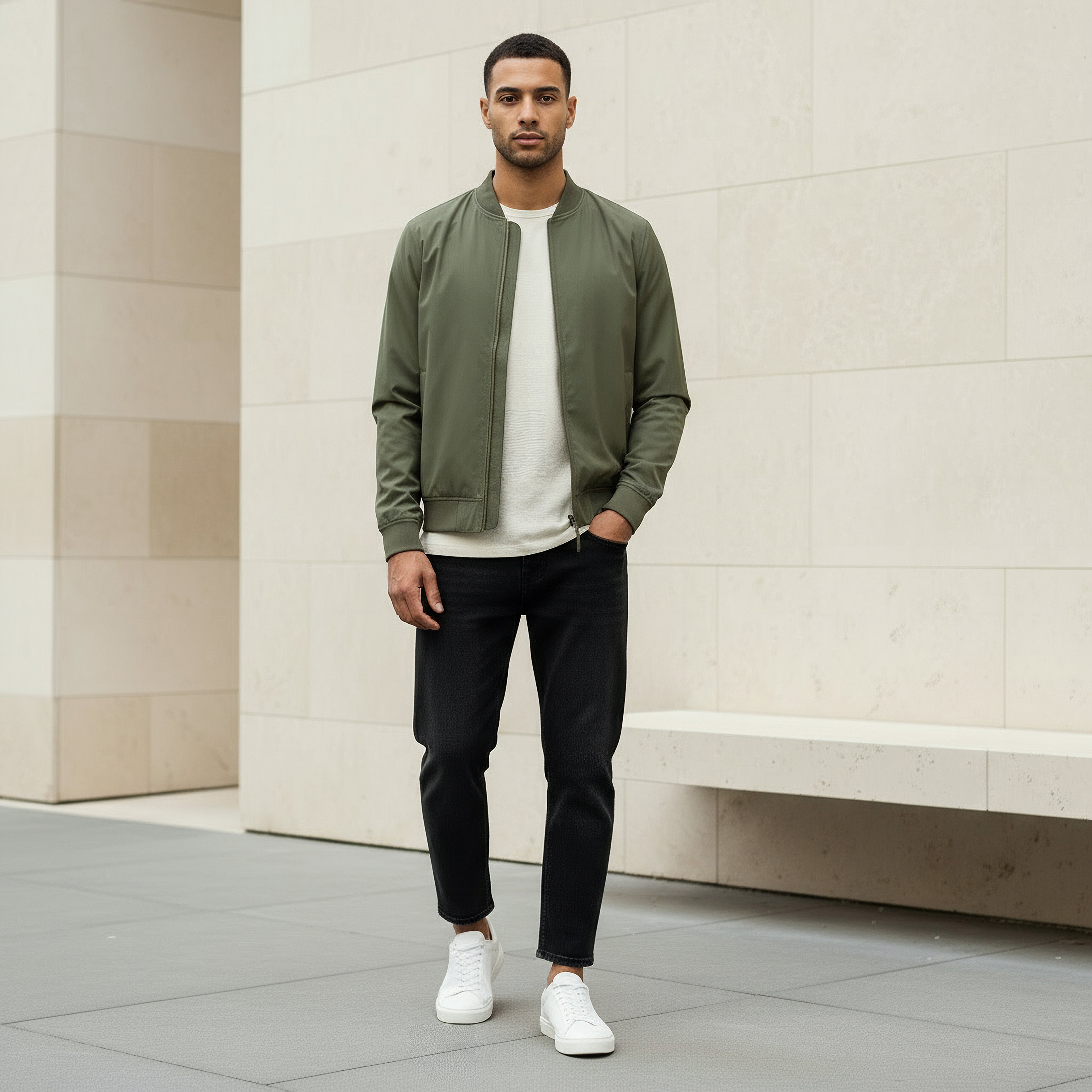 Men Bomber Jacket with Zip Closure-men-clothing-jacketsandblazers-jackets-image-2