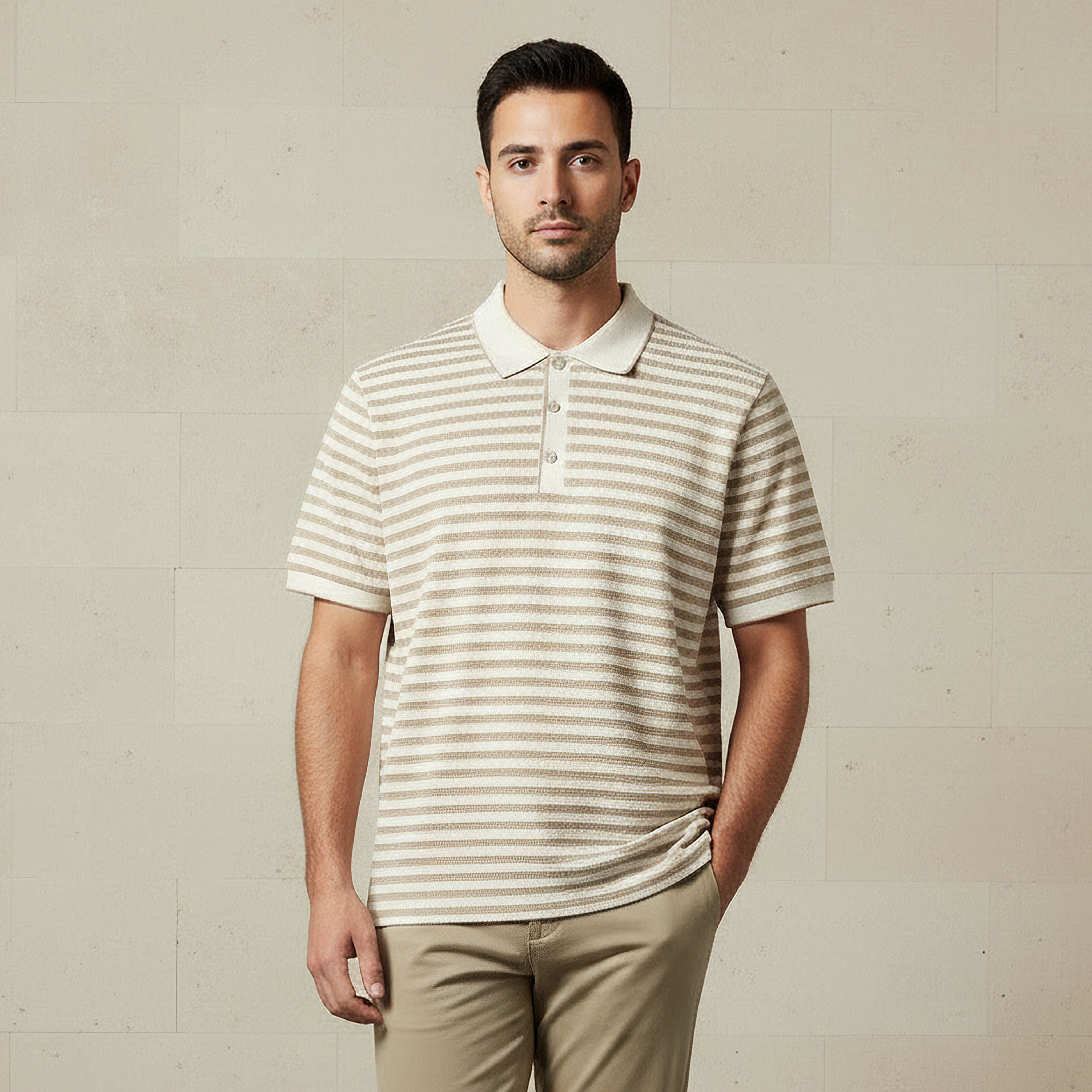 Men Short Sleeves Striped Polo T-shirt-men-clothing-tshirtsandpolos-polos-image-1
