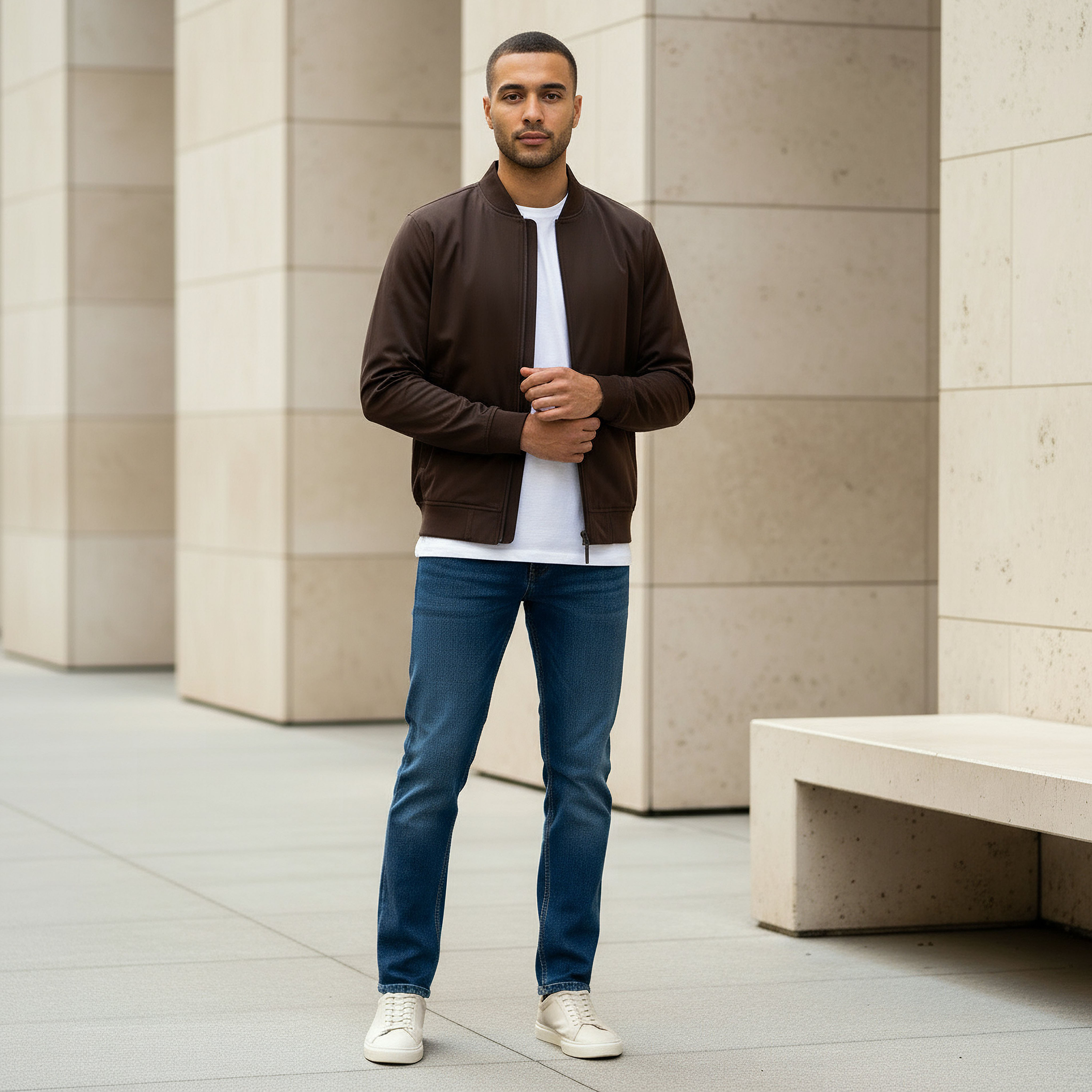 Men Bomber Jacket with Zip Closure-men-clothing-jacketsandblazers-jackets-image-2