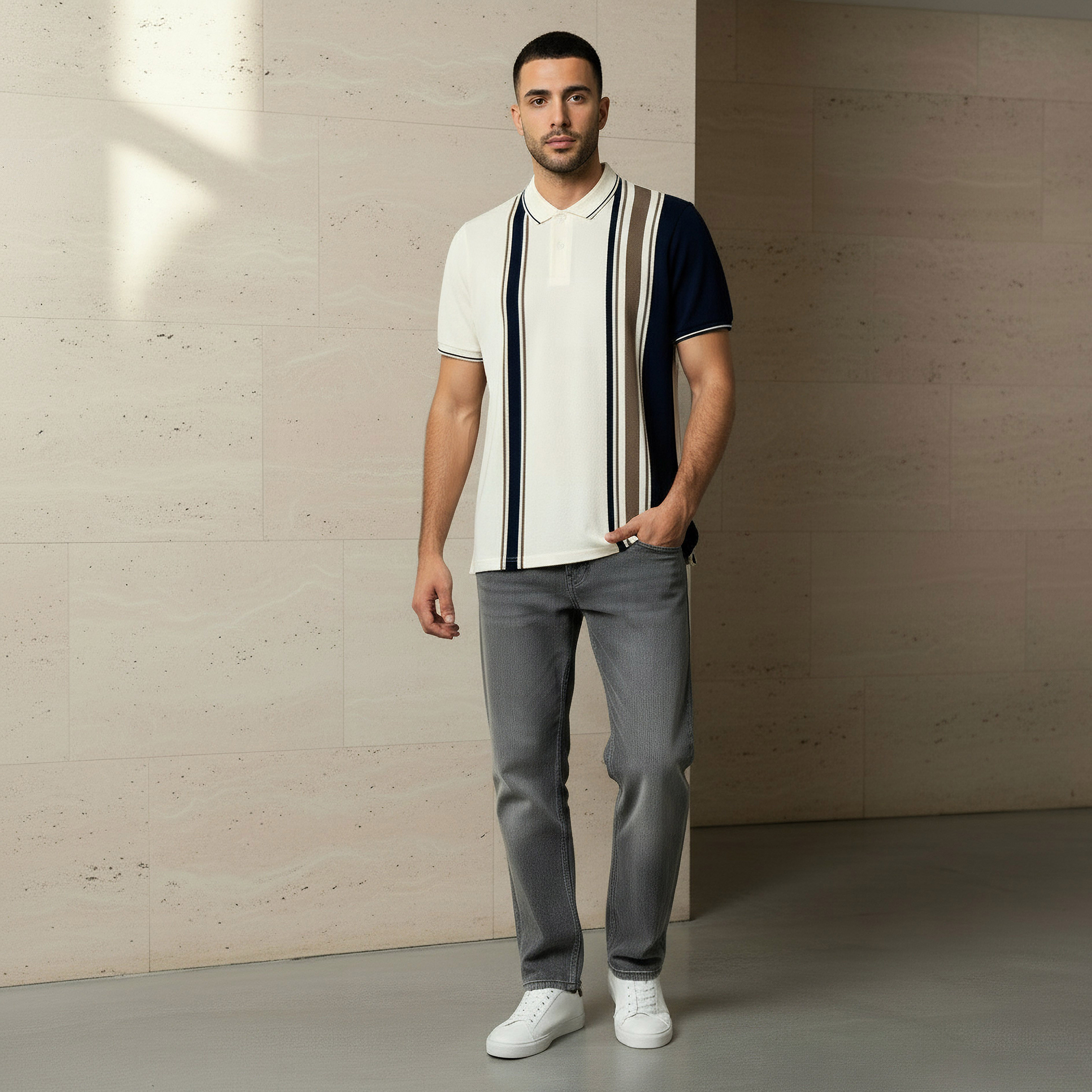 Men Short Sleeves Striped Polo T-shirt-men-clothing-tshirtsandpolos-polos-image-2