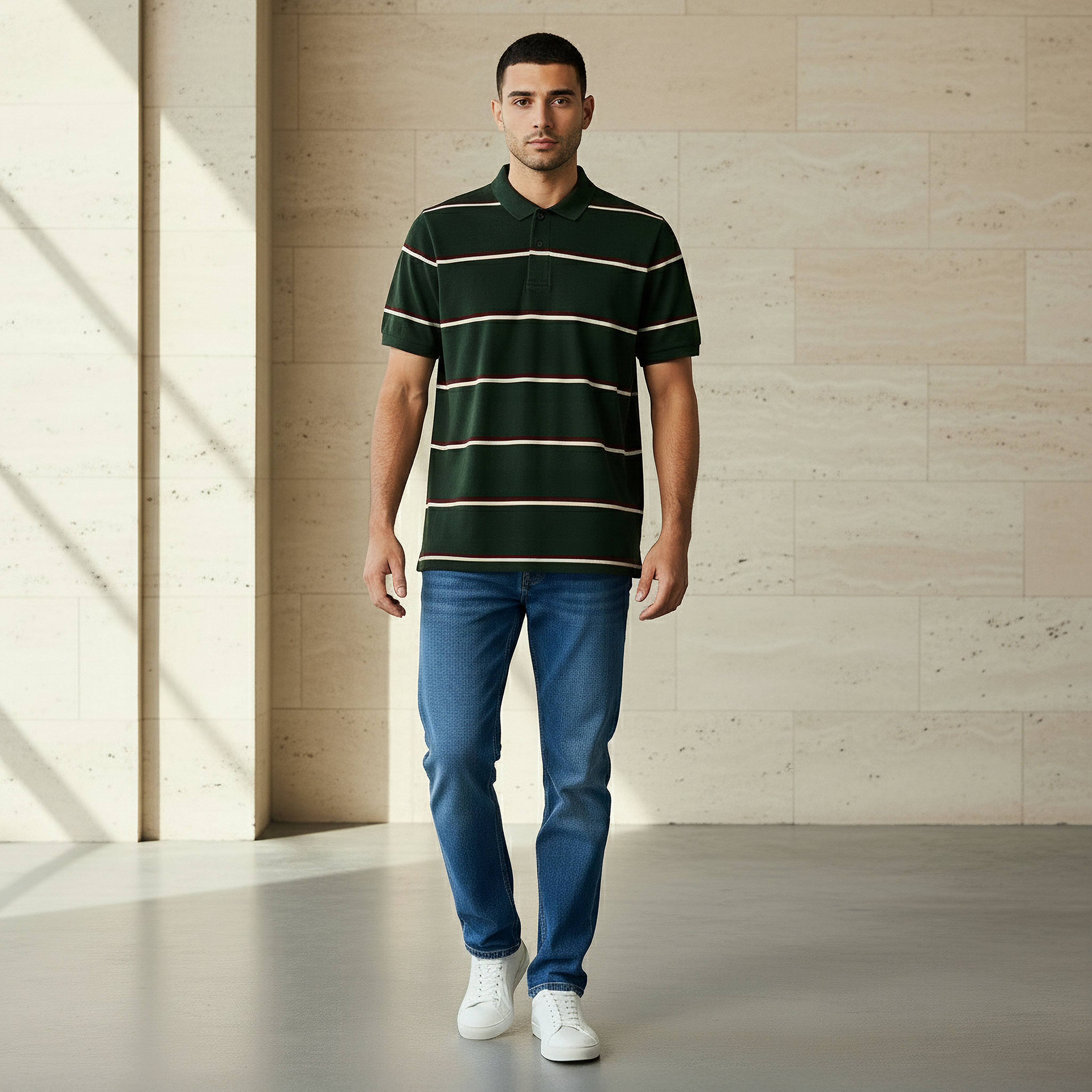 Men Short Sleeve Striped Polo T-shirt-men-clothing-tshirtsandpolos-polos-image-2