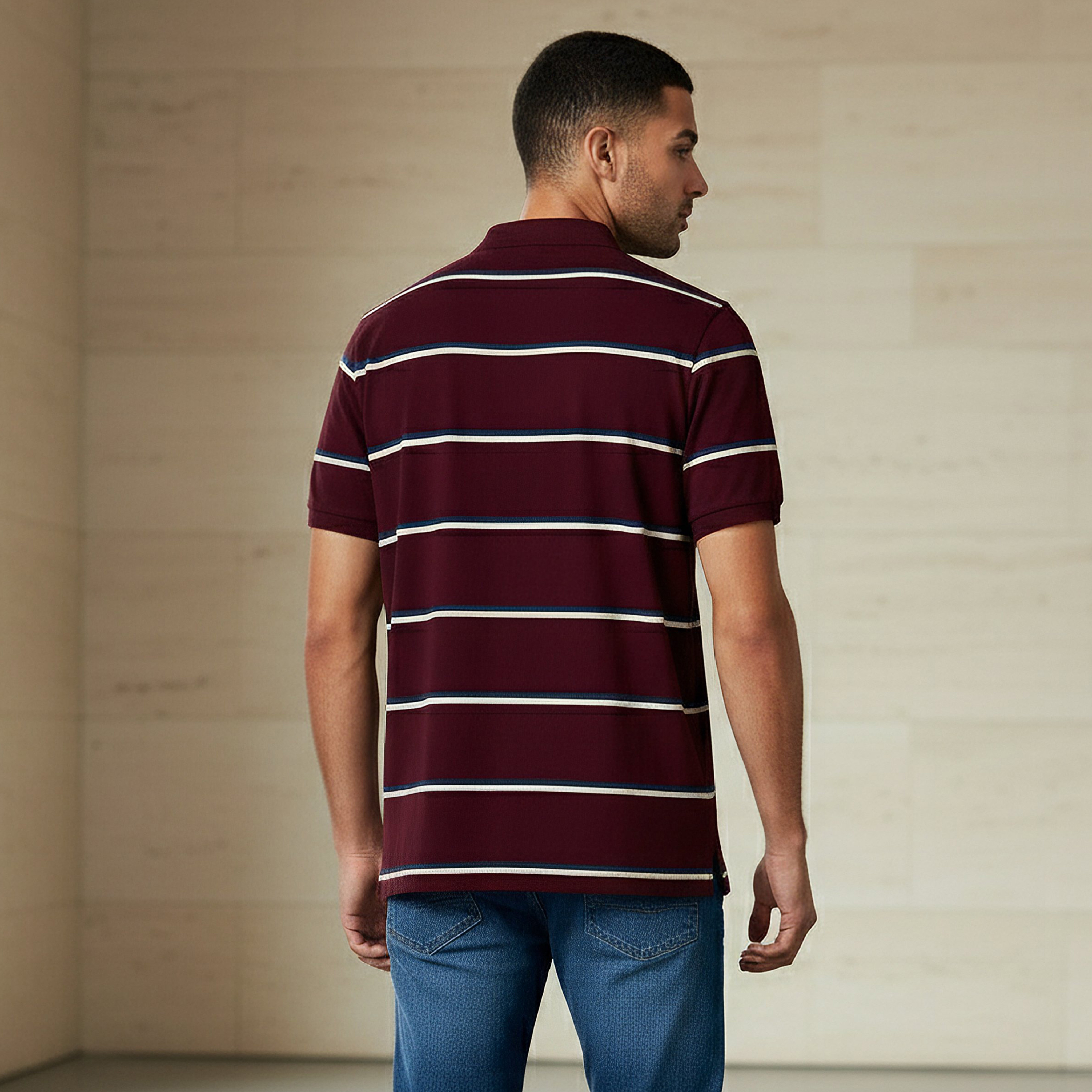 تيشيرت بولو رجالي مخطط بأكمام قصيرة-men-clothing-tshirtsandpolos-polos-image-3