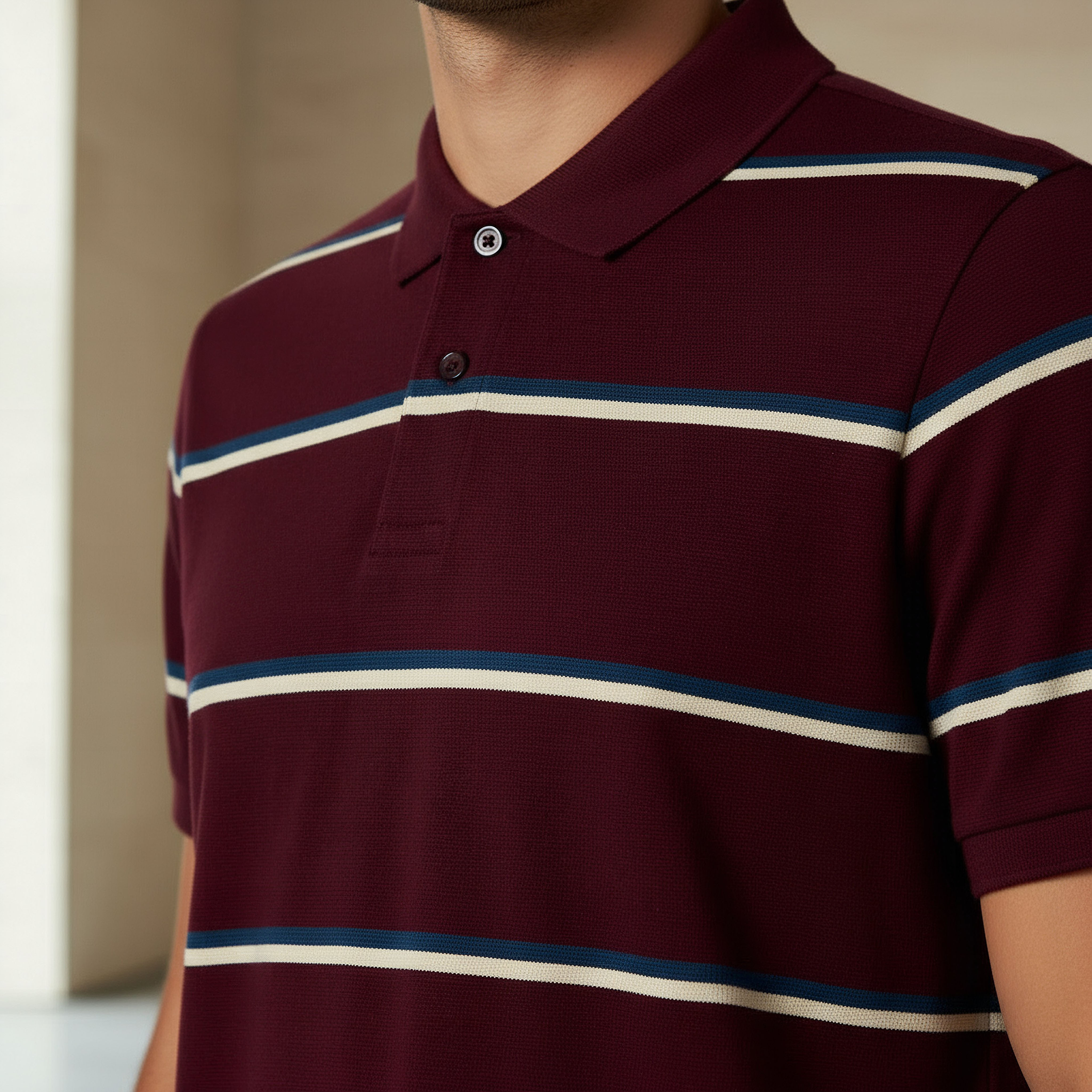 تيشيرت بولو رجالي مخطط بأكمام قصيرة-men-clothing-tshirtsandpolos-polos-image-4
