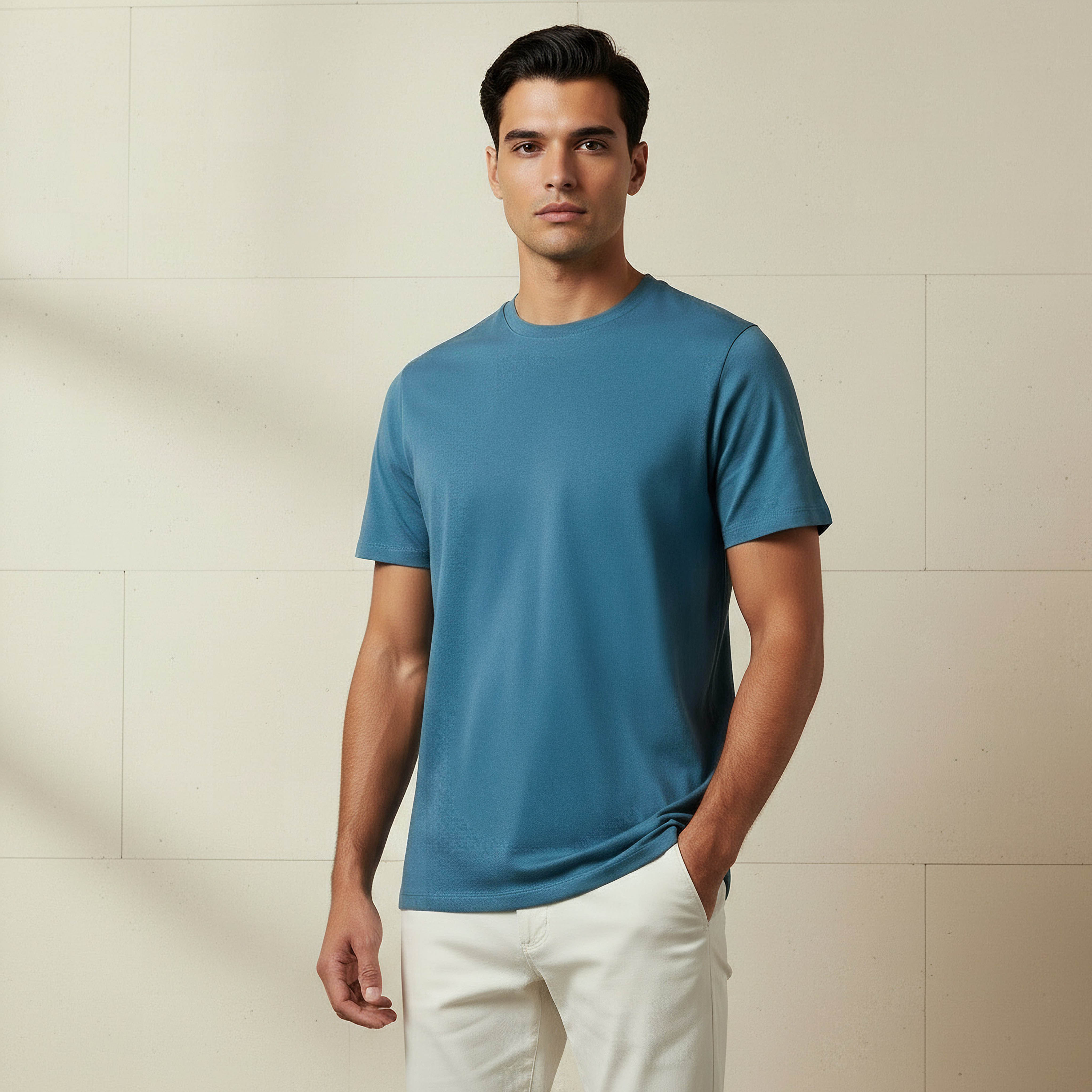 Men Regular Fit Crew Neck Short Sleeves T-shirt-men-clothing-tshirtsandpolos-tshirts-image-1