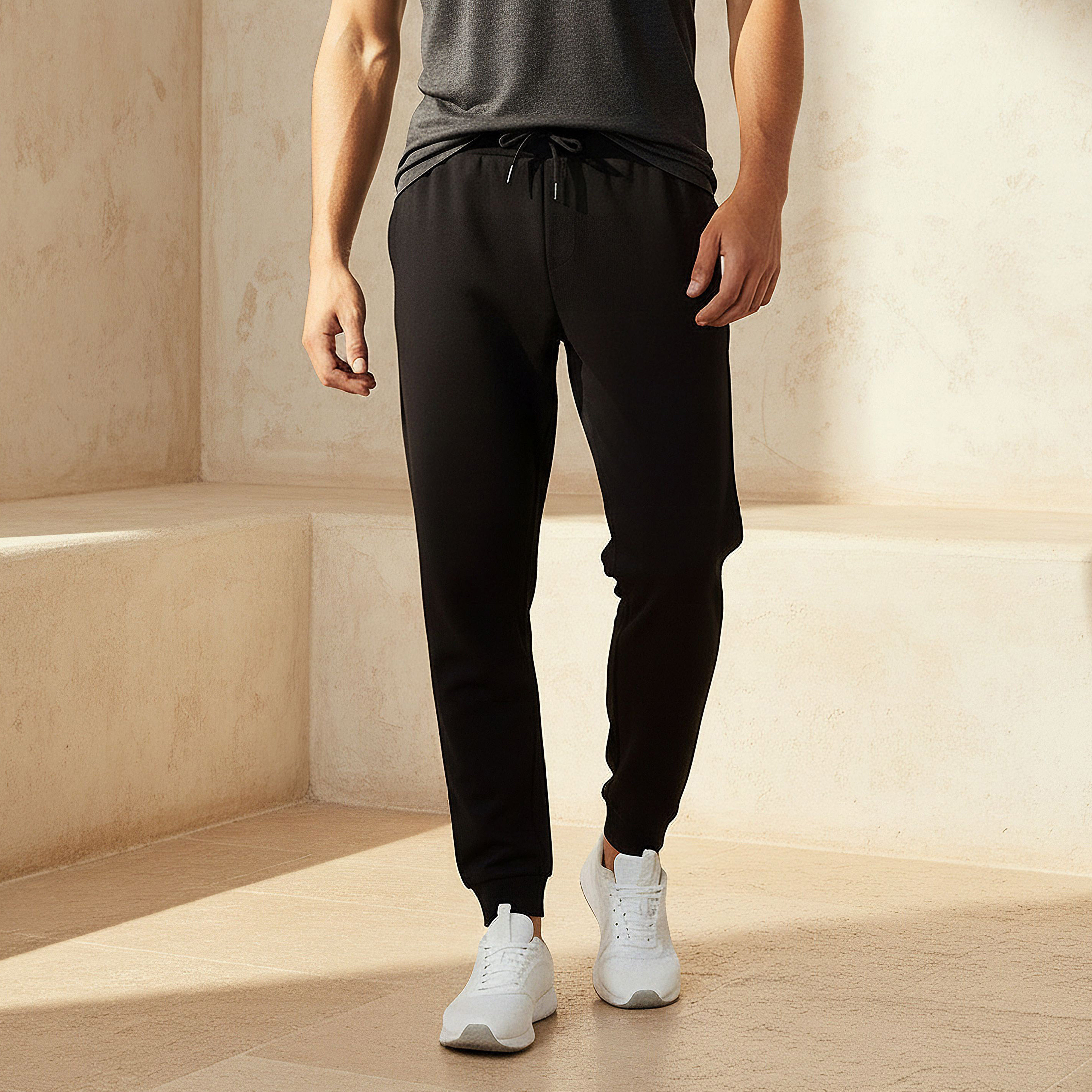 Men Regular Fit Joggers with Pockets-men-clothing-bottoms-joggers-image-1