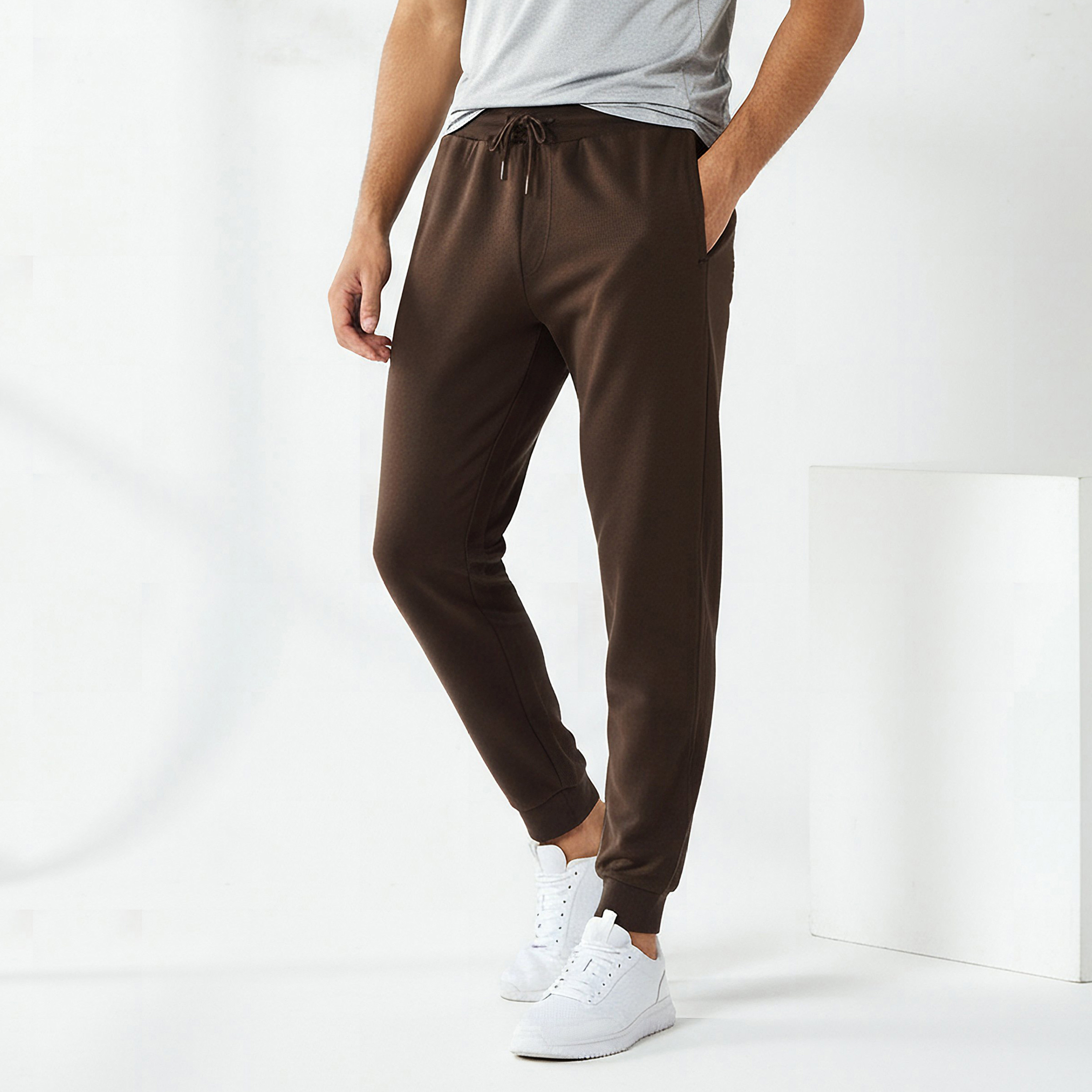 Men Regular Fit Joggers with Pockets-men-clothing-bottoms-joggers-image-2