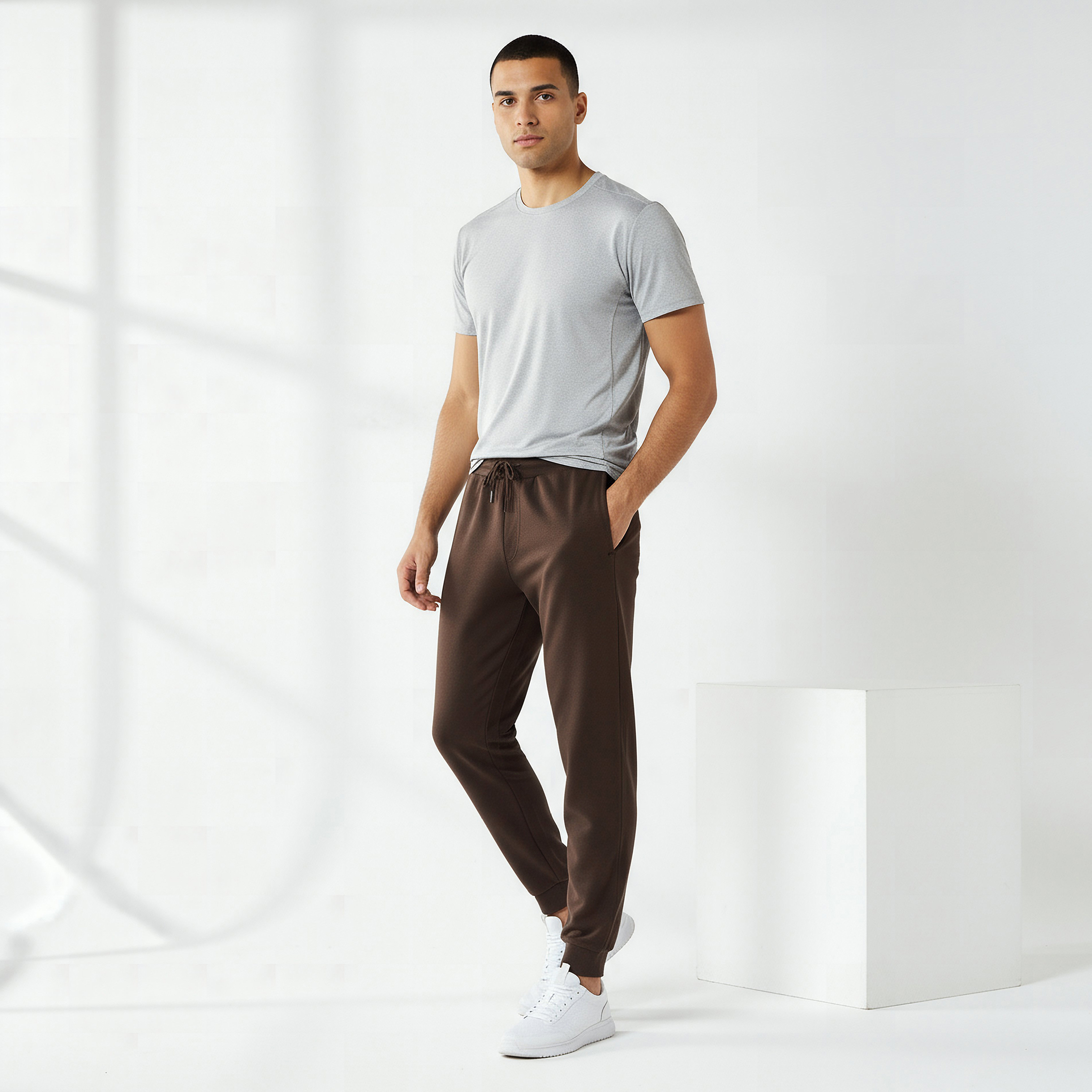 Men Regular Fit Joggers with Pockets-men-clothing-bottoms-joggers-image-3