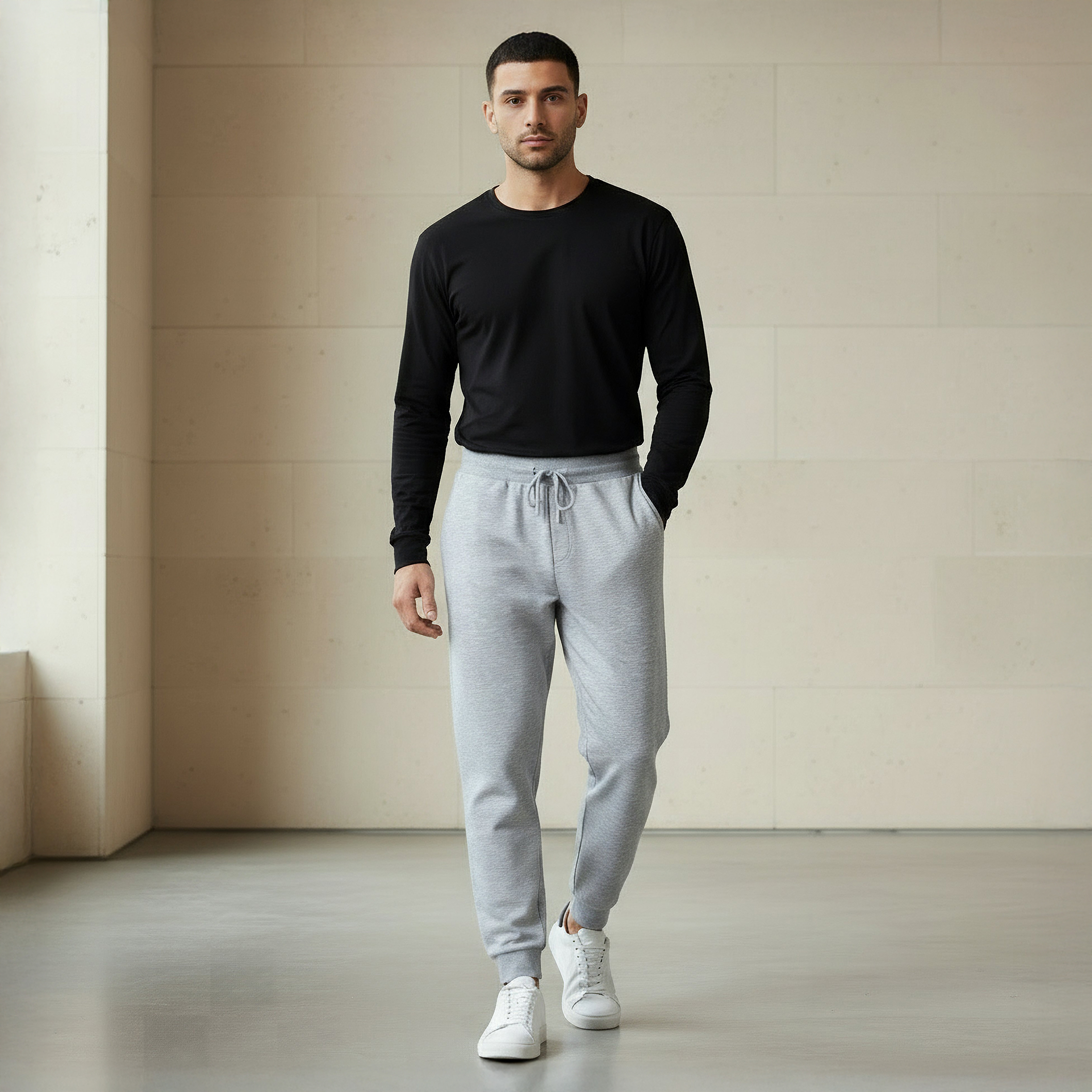 بنطلون رياضي بقصّة عادية وجيوب للرجال-men-clothing-bottoms-joggers-image-2