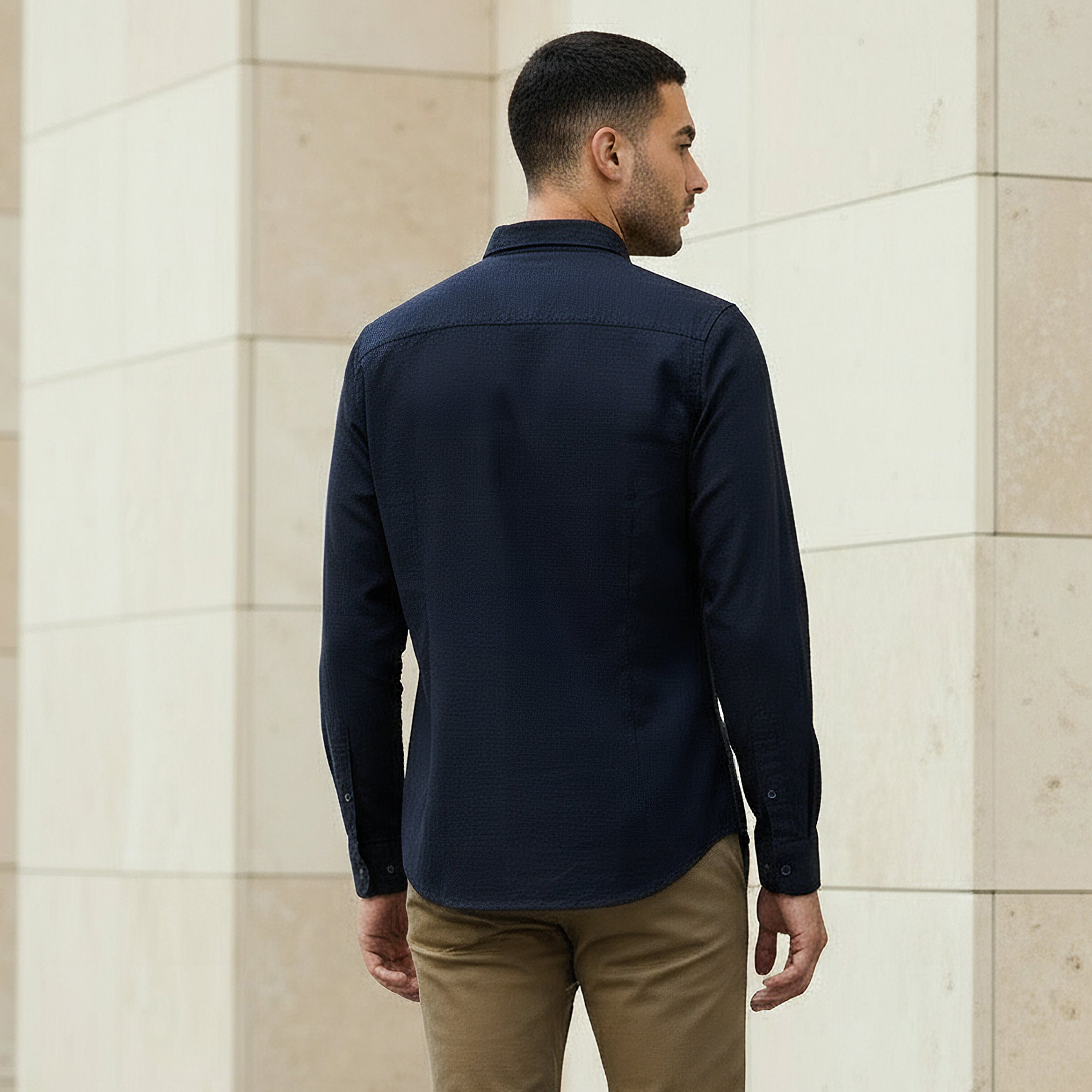 Men Regular Fit Button-Down Collar Long Sleeve Oxford Shirt-men-clothing-shirts-image-3
