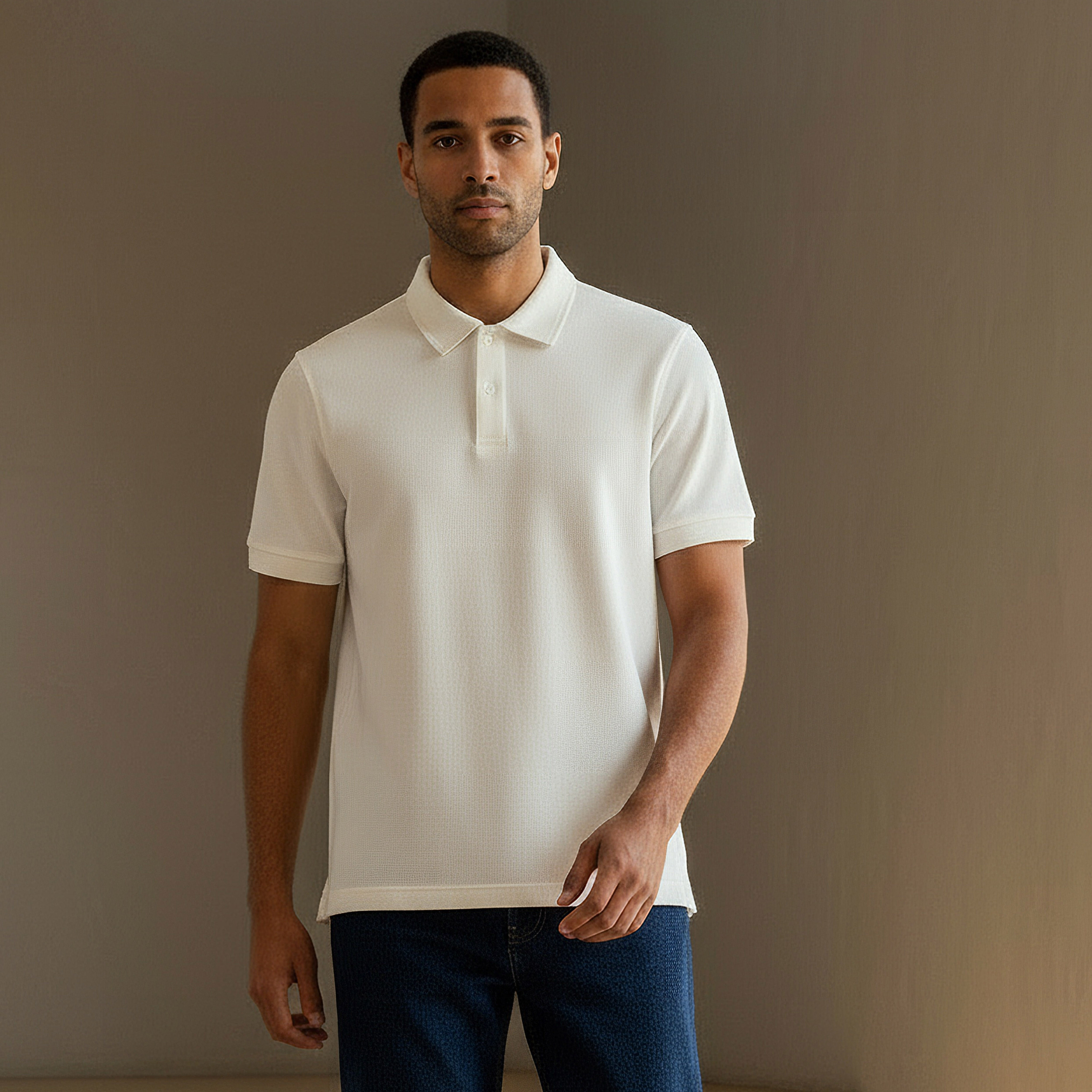 Men Short Sleeve Textured Polo T-shirt-men-clothing-tshirtsandpolos-polos-image-1