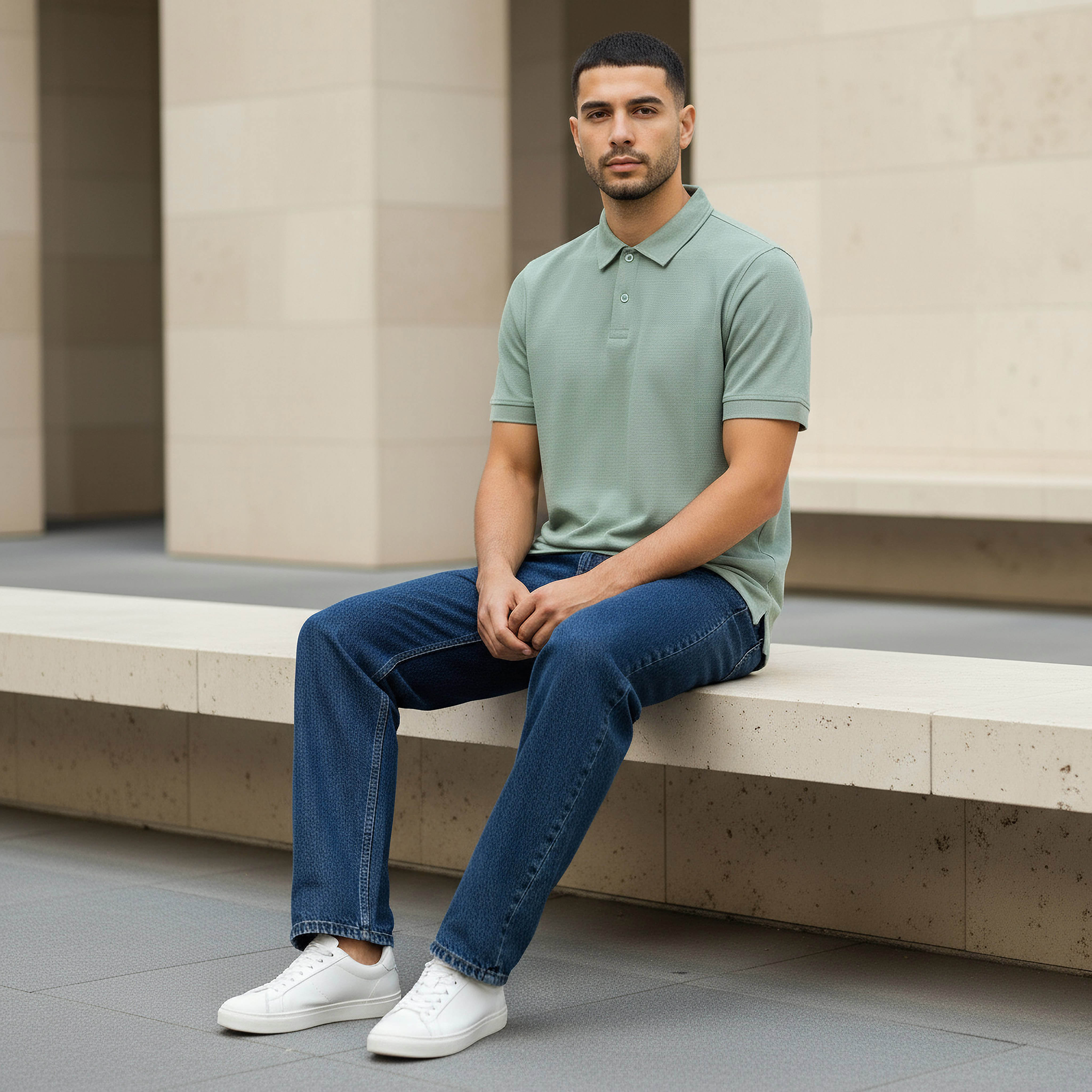 Men Short Sleeves Textured Polo T-shirt-men-clothing-tshirtsandpolos-polos-image-2