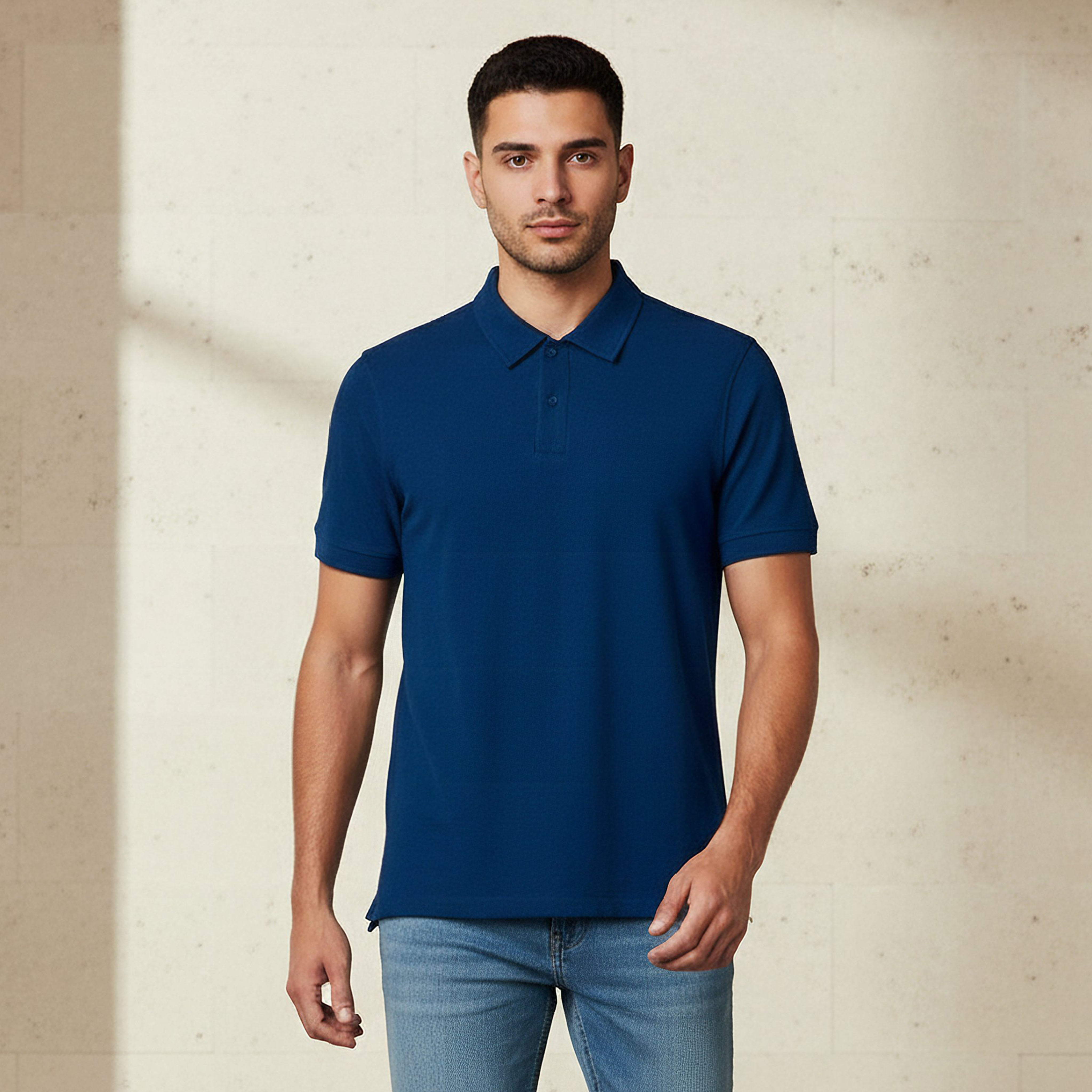 Men Short Sleeves Textured Polo T-shirt-men-clothing-tshirtsandpolos-polos-image-1