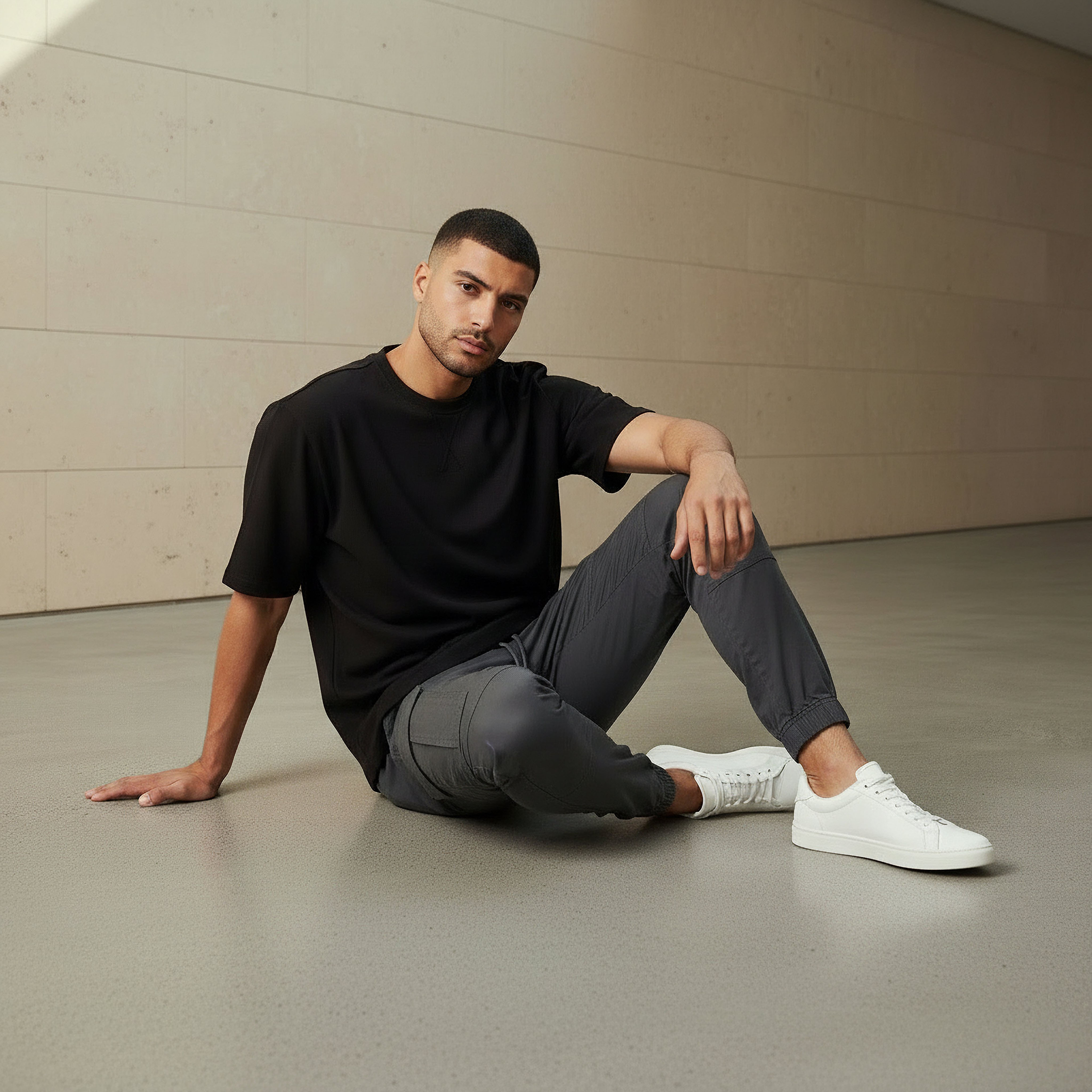 Men Relaxed Fit Crew Neck Short Sleeves Textured T-shirt-men-clothing-tshirtsandpolos-tshirts-image-5