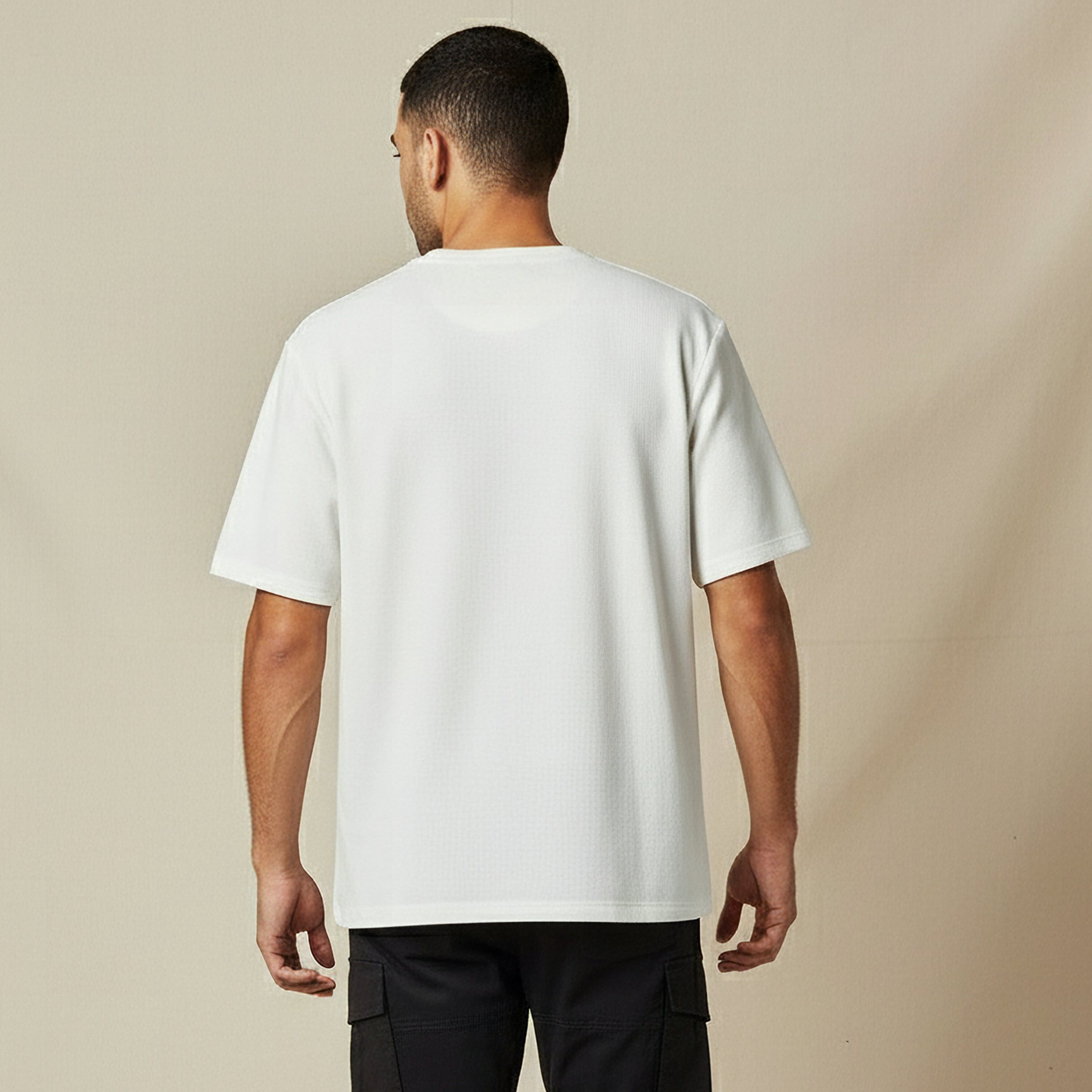 Men Relaxed Fit Crew Neck Short Sleeves Textured T-shirt-men-clothing-tshirtsandpolos-tshirts-image-3