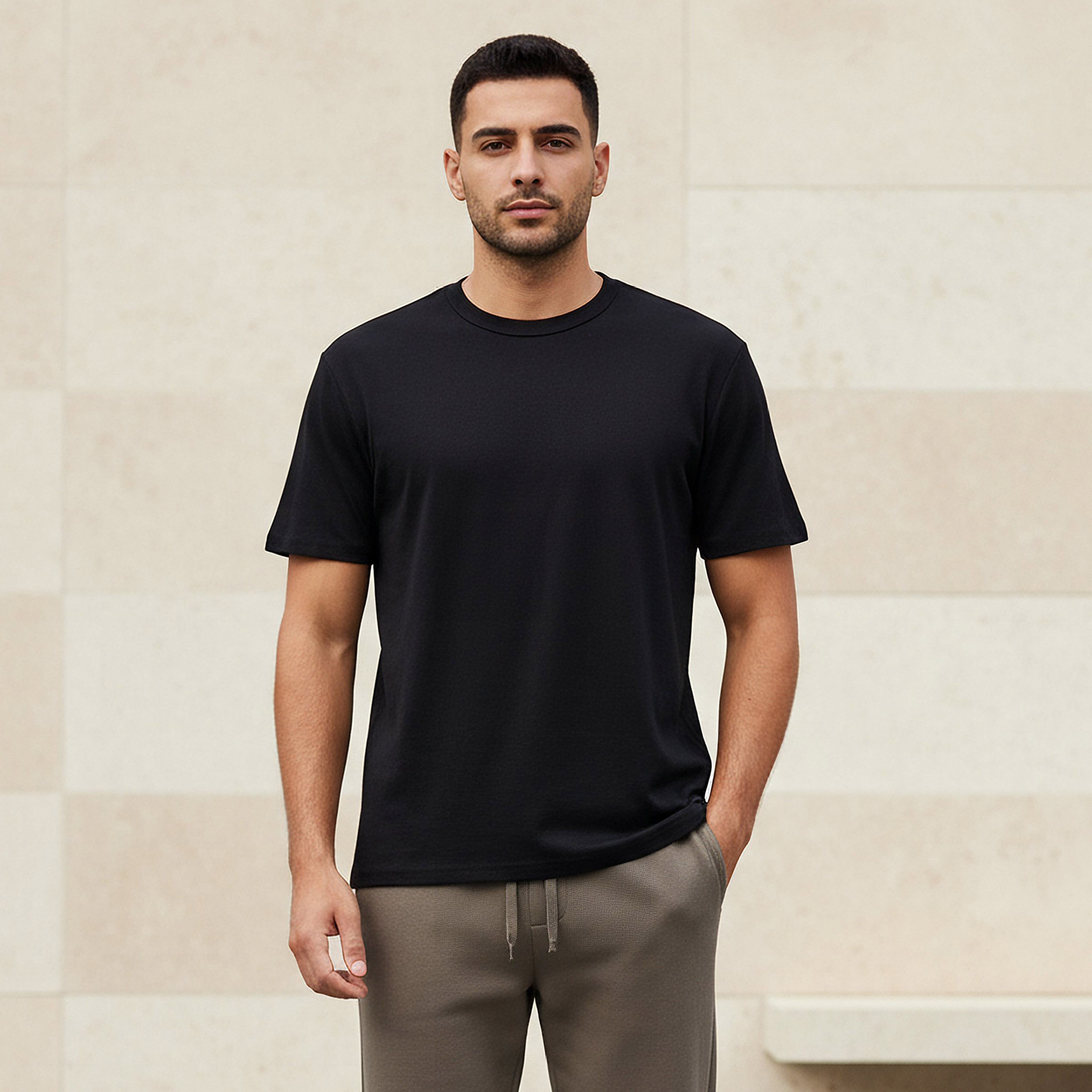 Men Relaxed Fit Crew Neck Short Sleeves T-shirt-men-clothing-tshirtsandpolos-tshirts-image-1