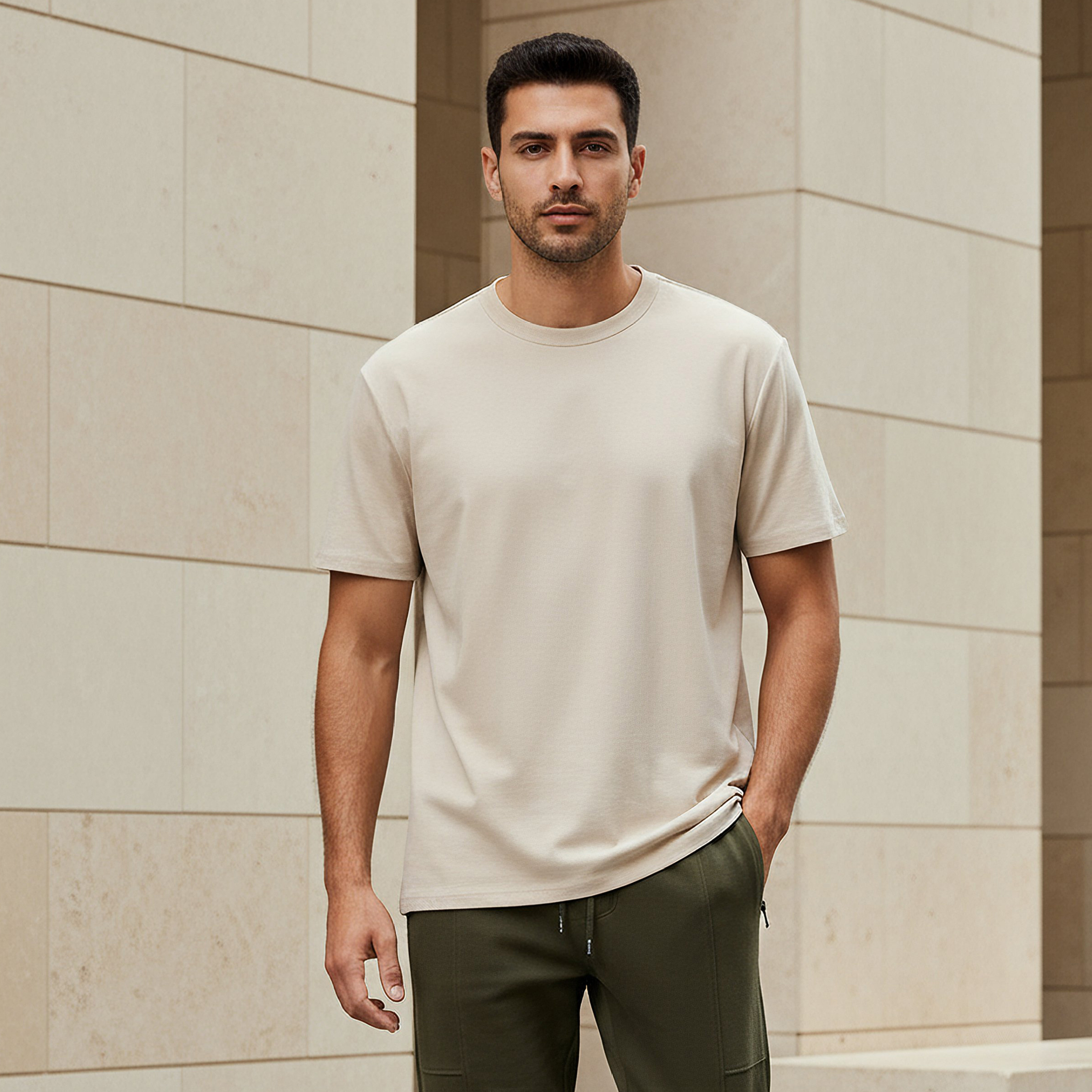 Men Relaxed Fit Crew Neck Short Sleeves T-shirt-men-clothing-tshirtsandpolos-tshirts-image-1