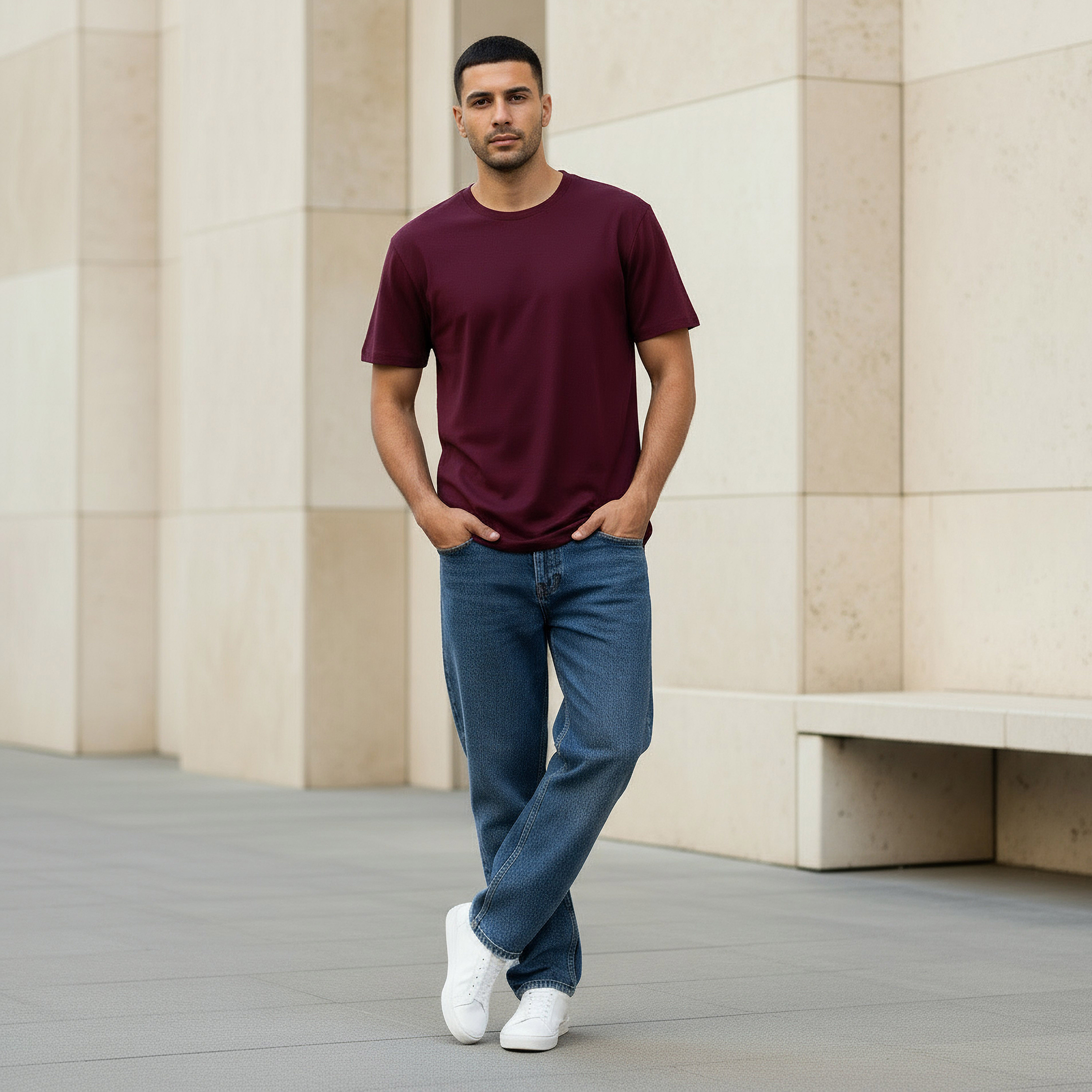 Men Relaxed Fit Crew Neck Short Sleeves T-shirt-men-clothing-tshirtsandpolos-tshirts-image-2