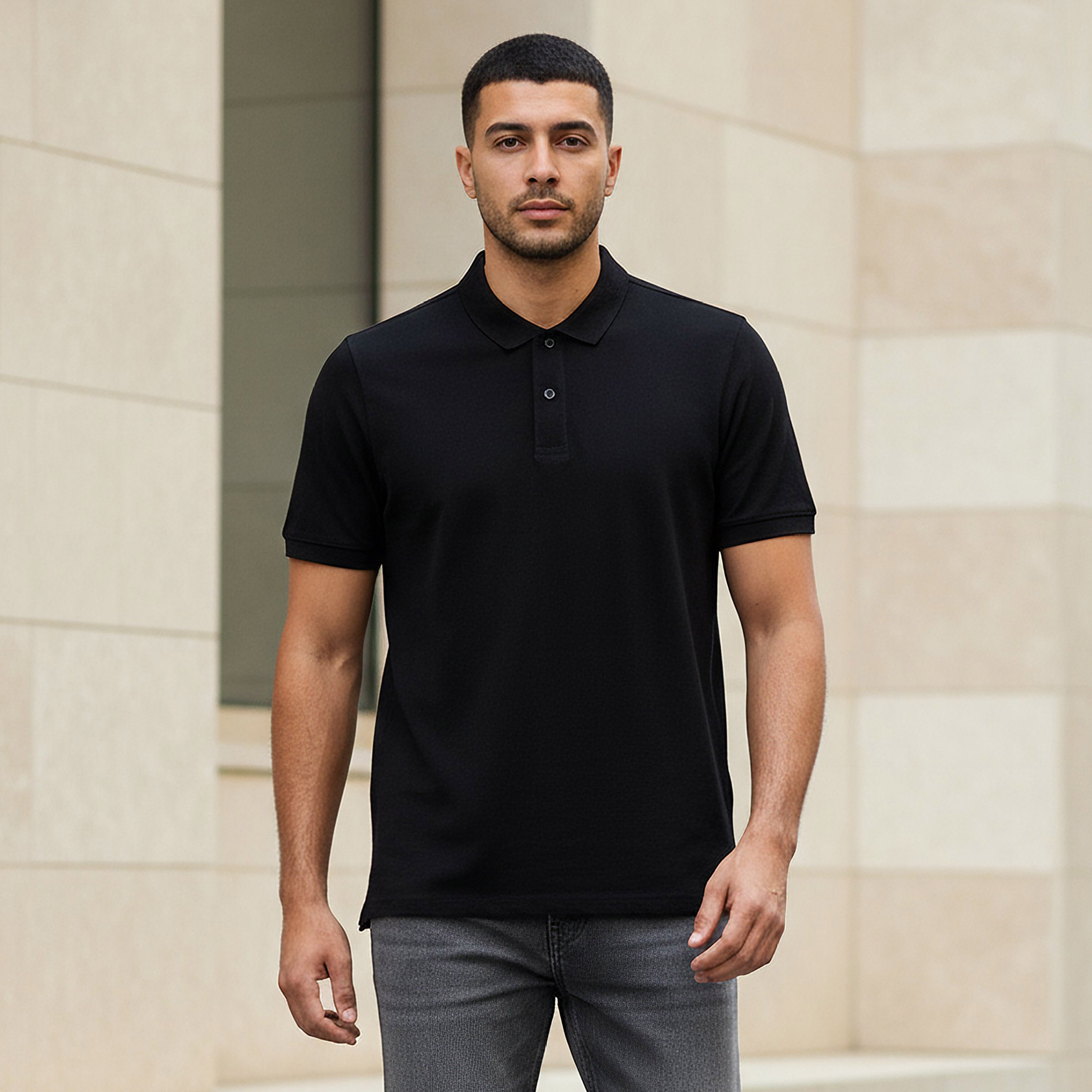Men Short Sleeves Pique Polo T-shirt-men-clothing-tshirtsandpolos-polos-image-1