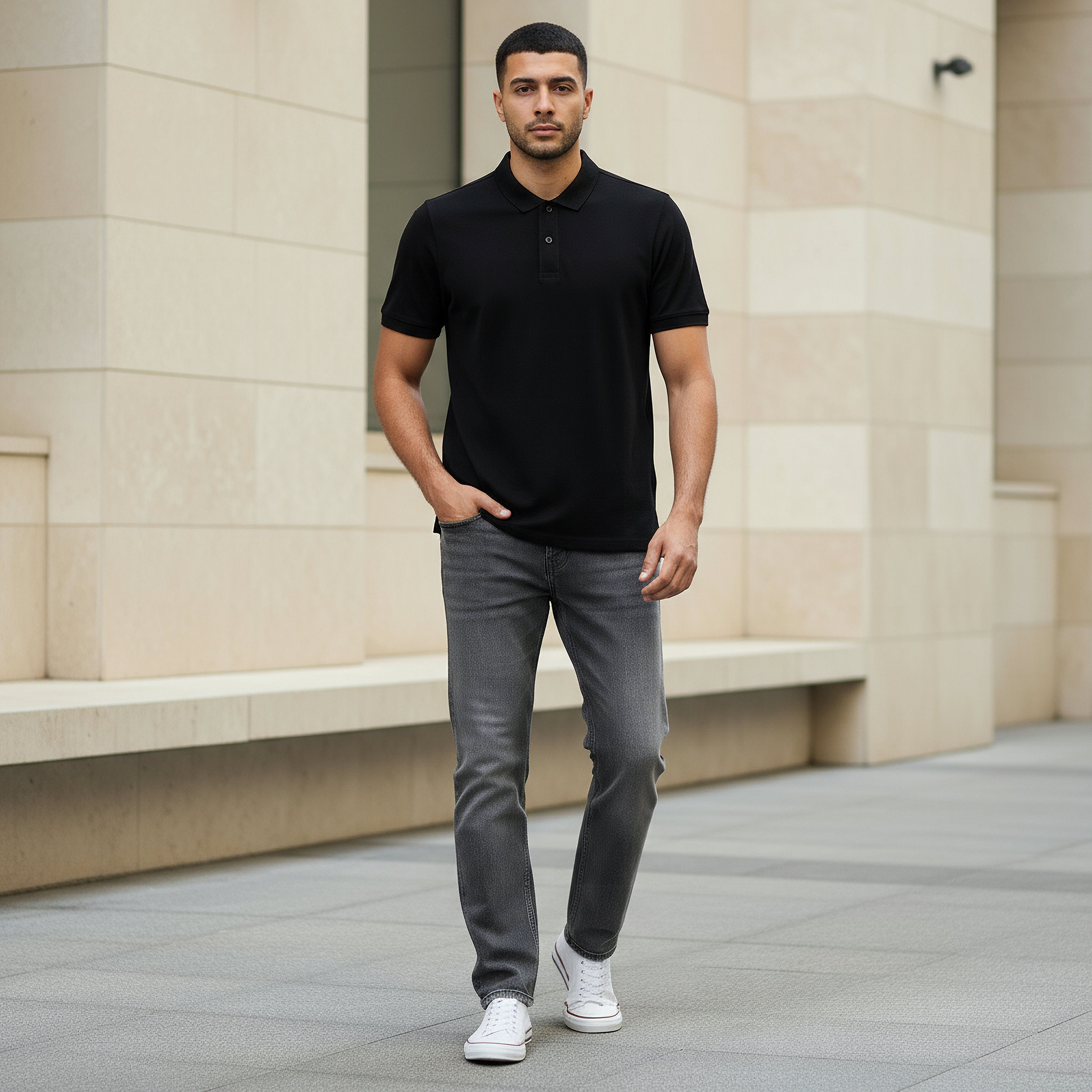 Men Short Sleeves Pique Polo T-shirt-men-clothing-tshirtsandpolos-polos-image-2
