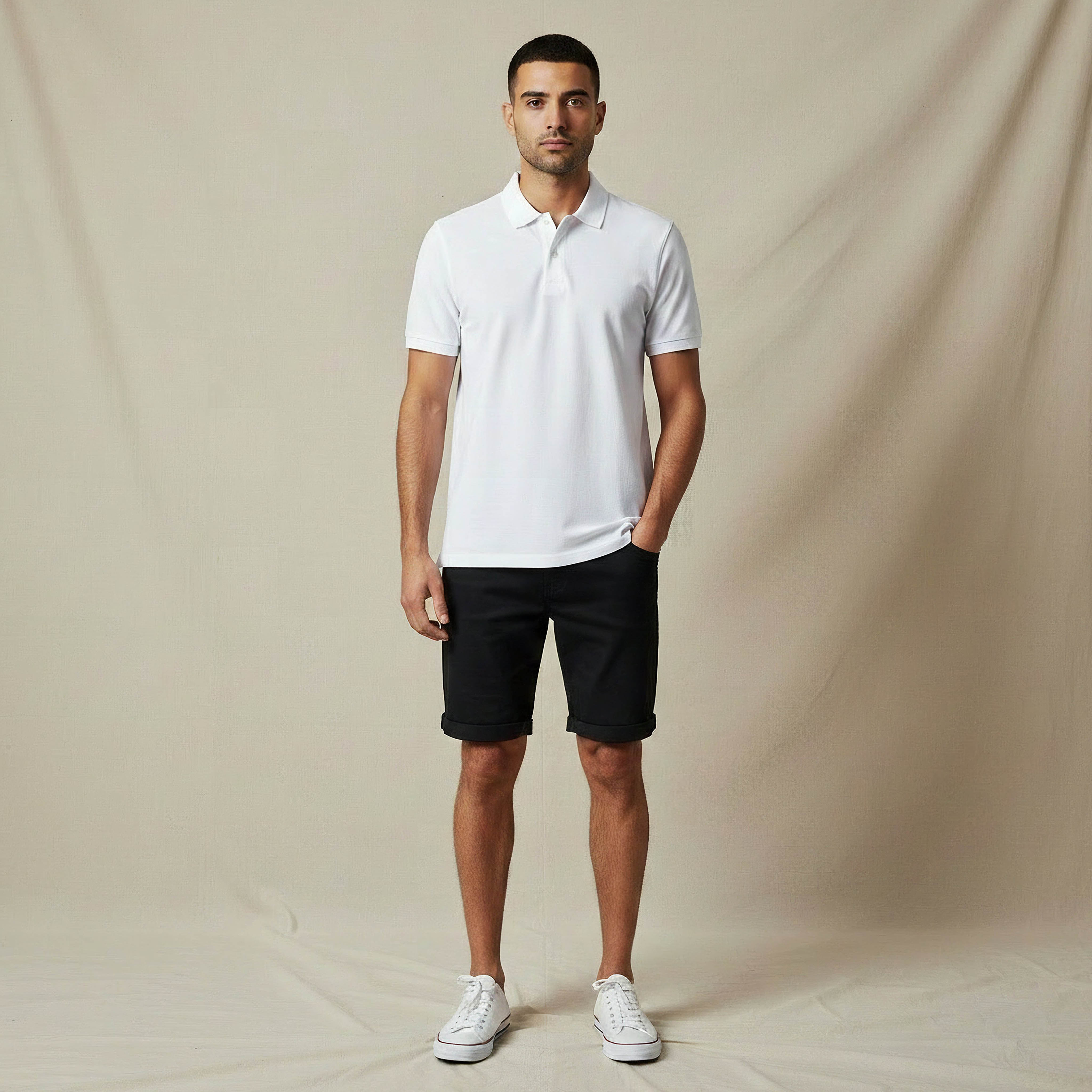 Men Short Sleeves Pique Polo T-shirt-men-clothing-tshirtsandpolos-polos-image-2