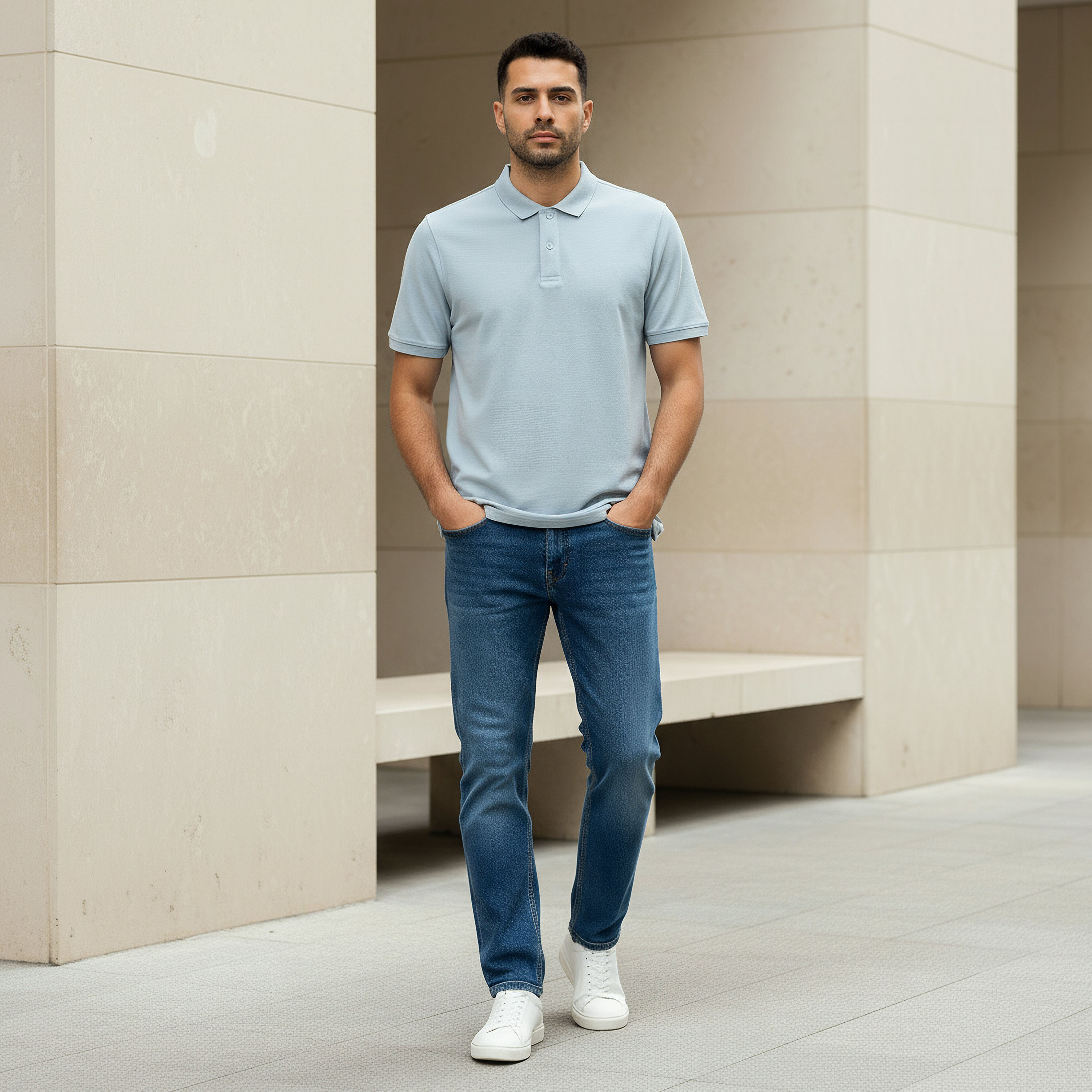 تيشيرت بولو بيكيه بأكمام قصيرة للرجال-men-clothing-tshirtsandpolos-polos-image-2