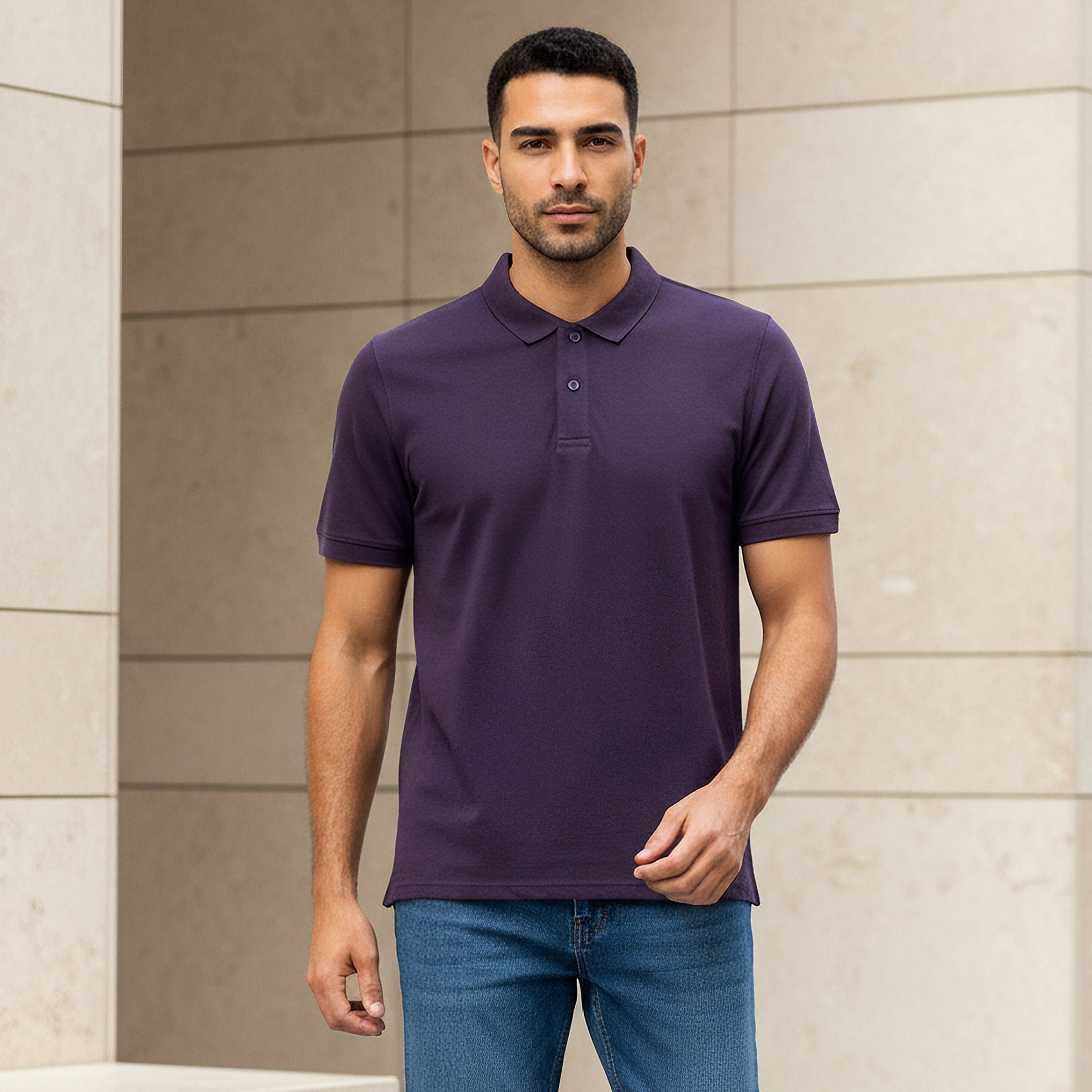Men Short Sleeves Pique Polo T-shirt-men-clothing-tshirtsandpolos-polos-image-1