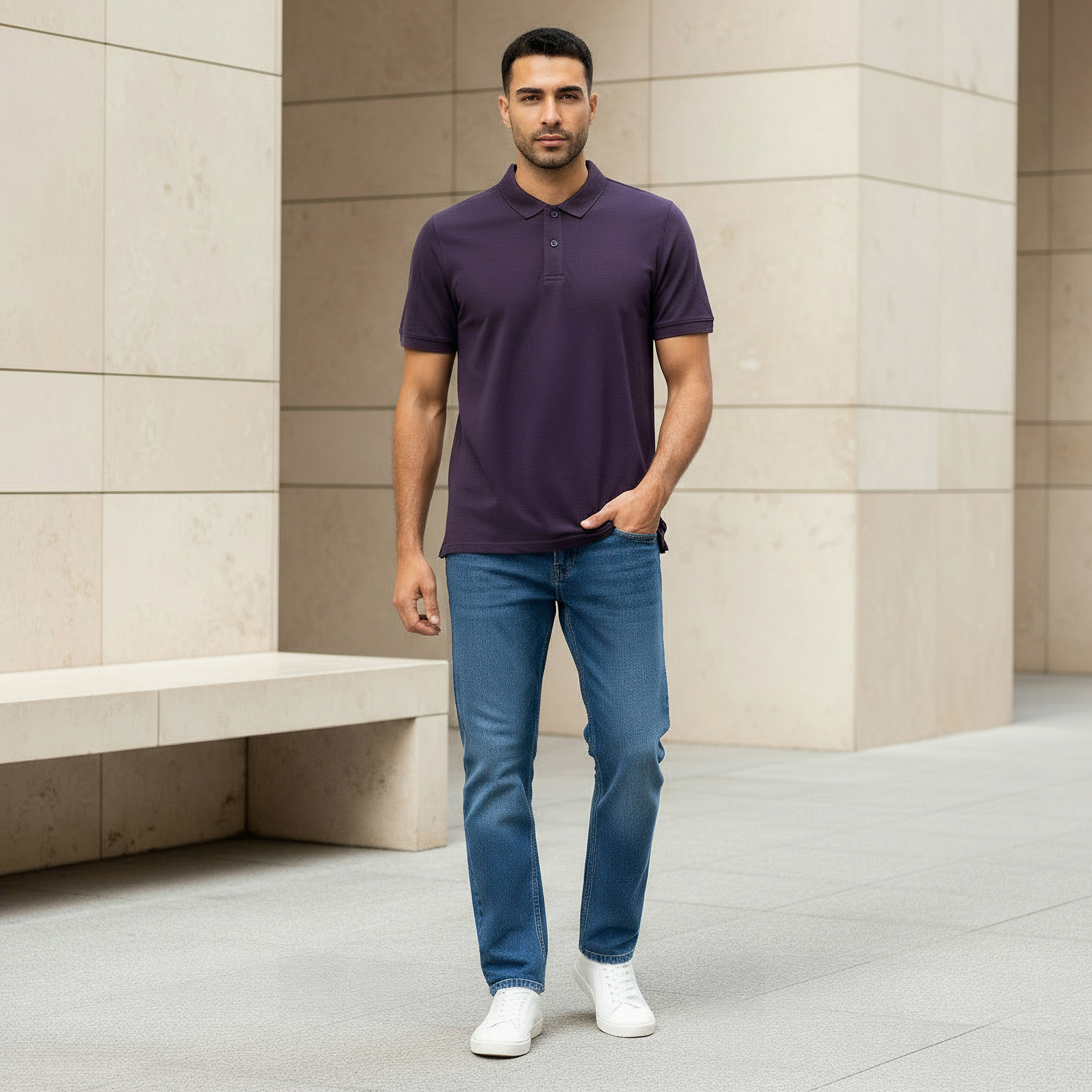Men Short Sleeves Pique Polo T-shirt-men-clothing-tshirtsandpolos-polos-image-2