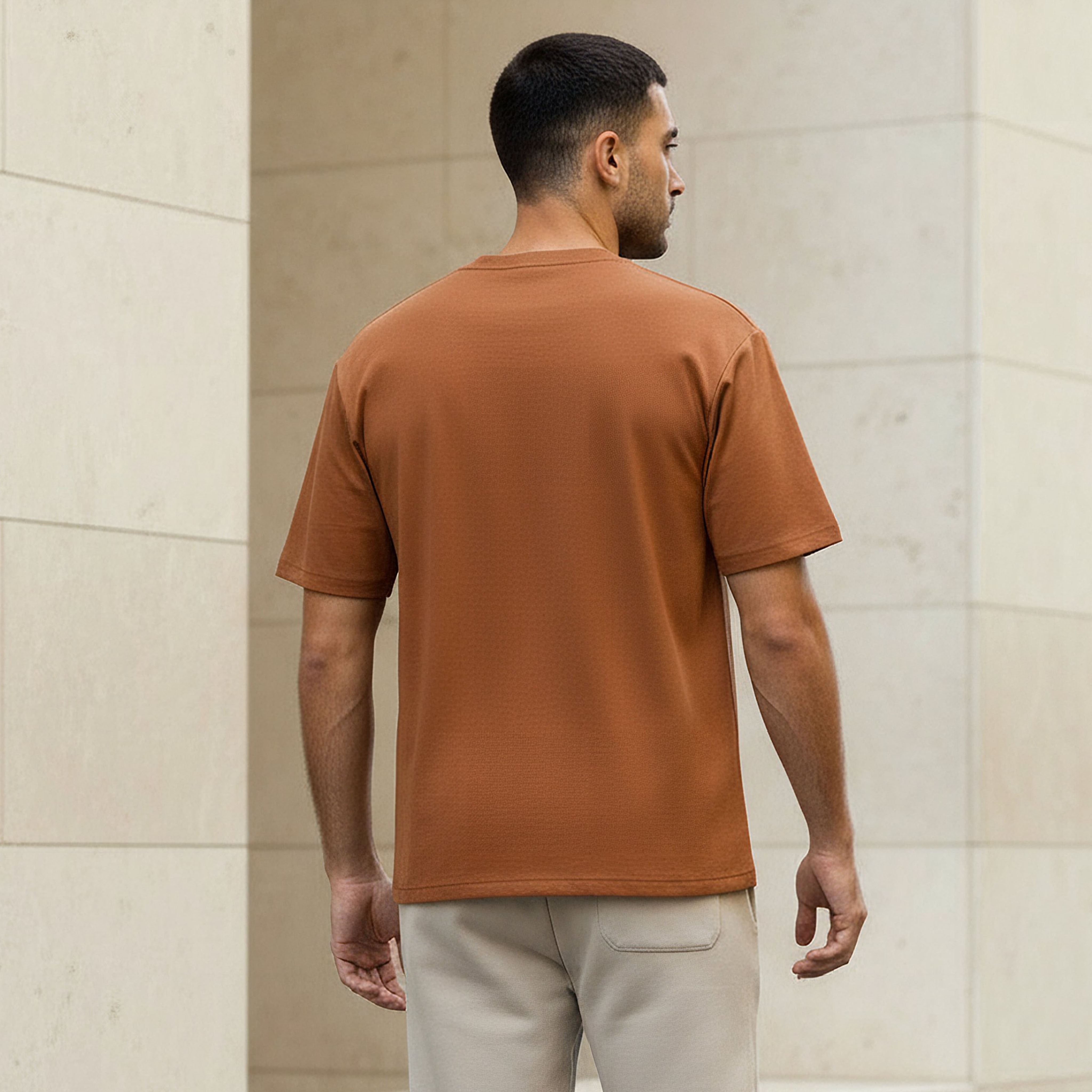 Men Relaxed Fit Crew Neck Drop Shoulder Sleeve T-shirt-men-clothing-tshirtsandpolos-tshirts-image-3