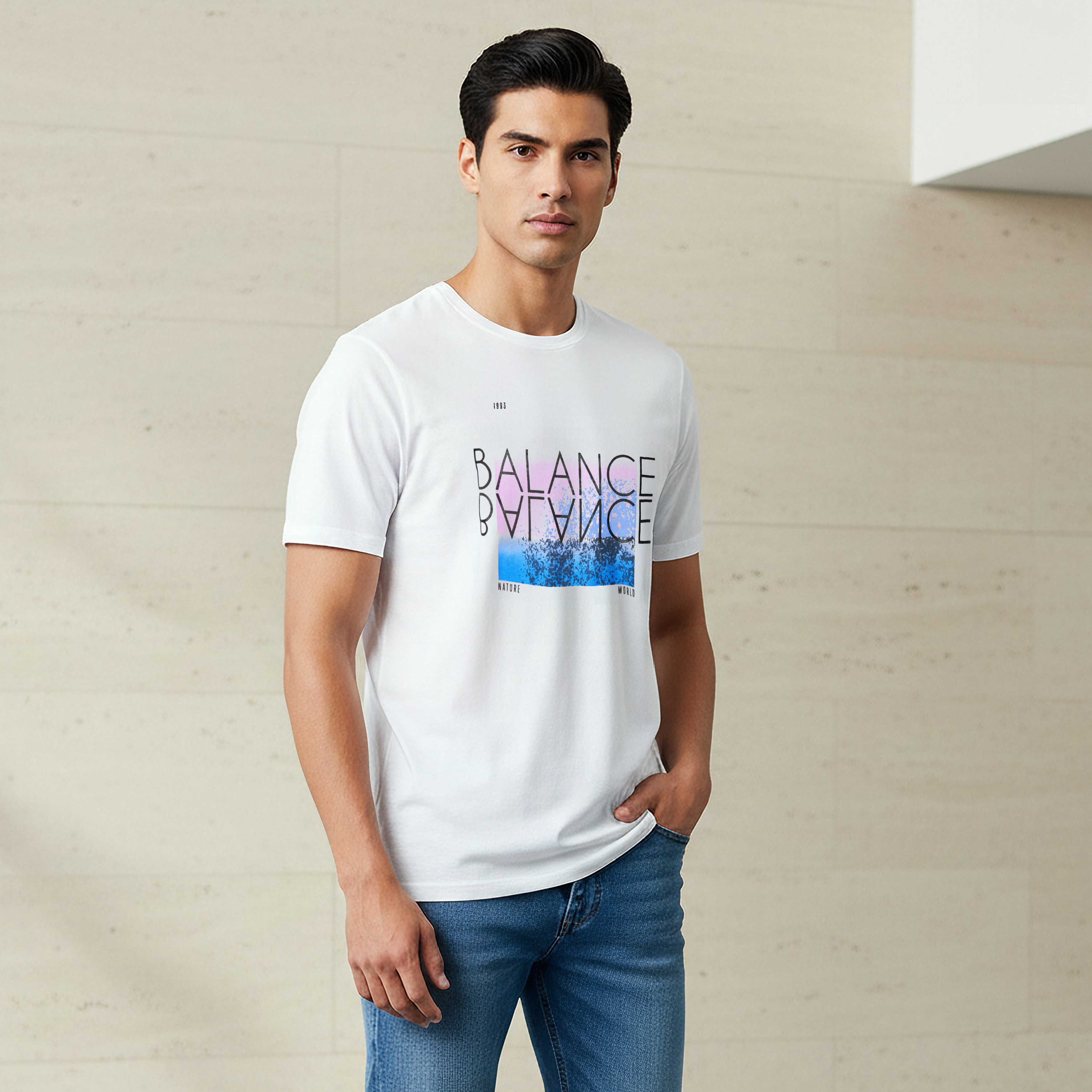 Men Slim Fit Crew Neck Short Sleeves Graphic Print T-shirt-PROMO_SP_QA_2FOR49_110625-image-1