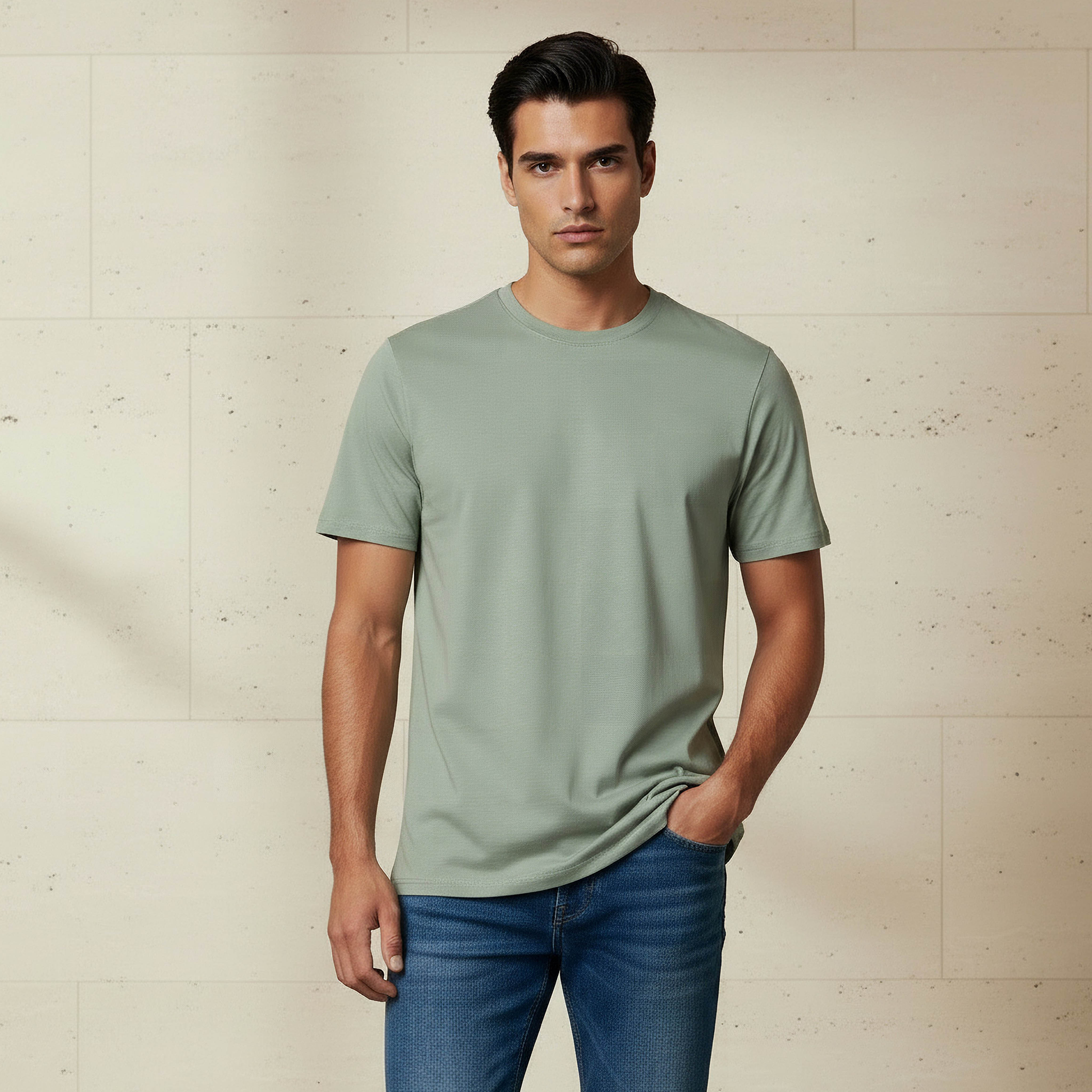 Men Regular Fit Crew Neck Short Sleeve T-shirt-men-clothing-tshirtsandpolos-tshirts-image-1