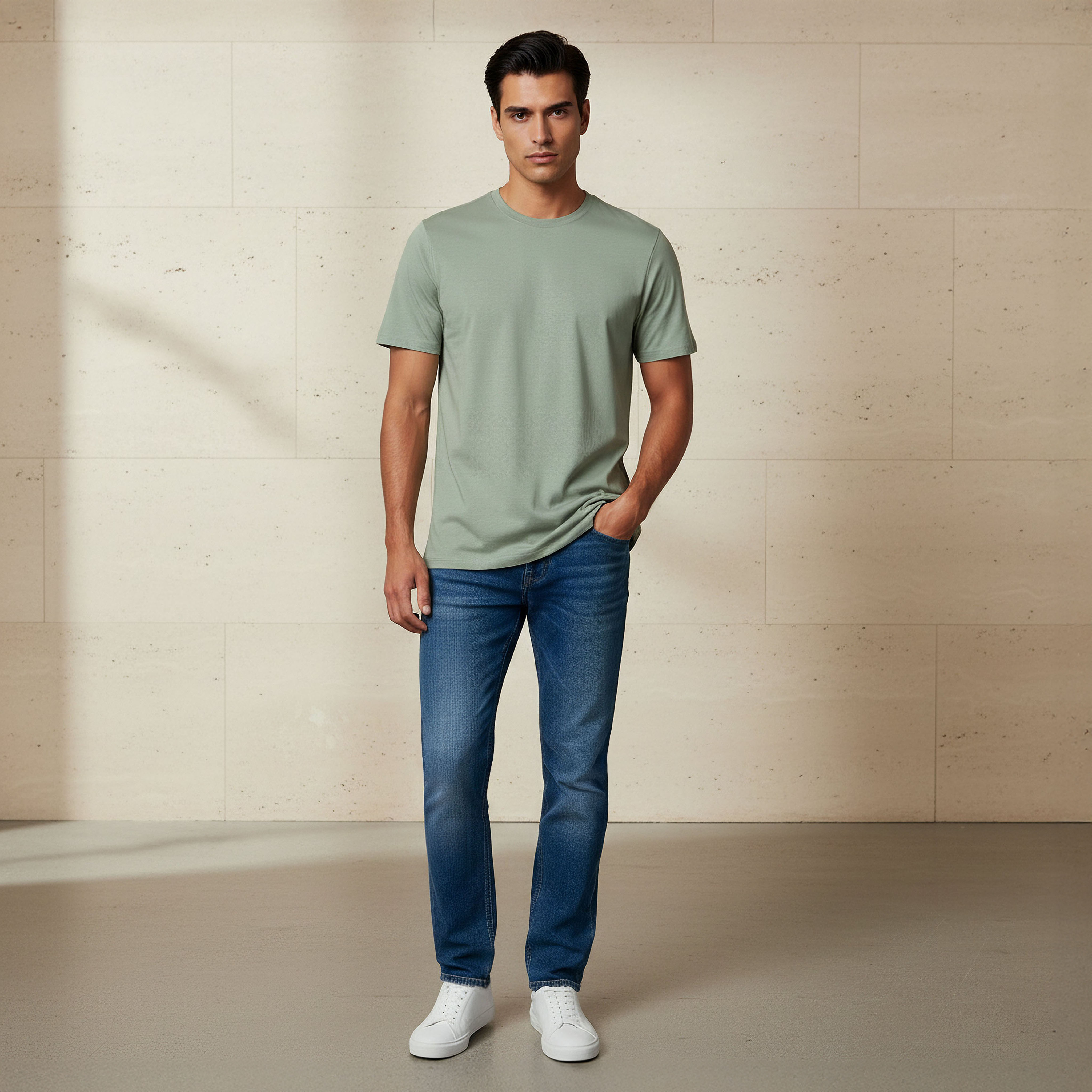 Men Regular Fit Crew Neck Short Sleeve T-shirt-men-clothing-tshirtsandpolos-tshirts-image-2