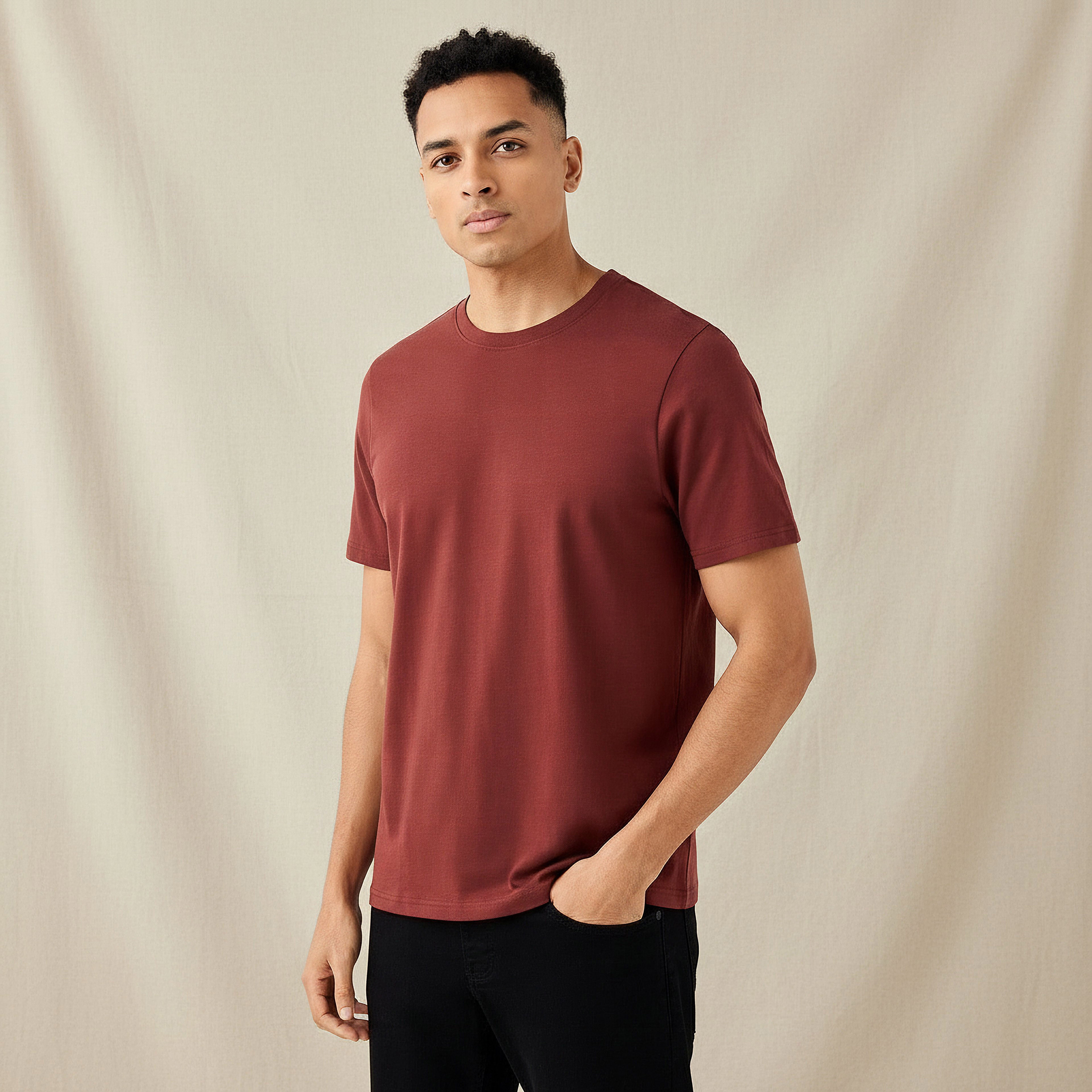 Men Regular Fit Crew Neck Short Sleeves T-shirt-men-clothing-tshirtsandpolos-tshirts-image-1