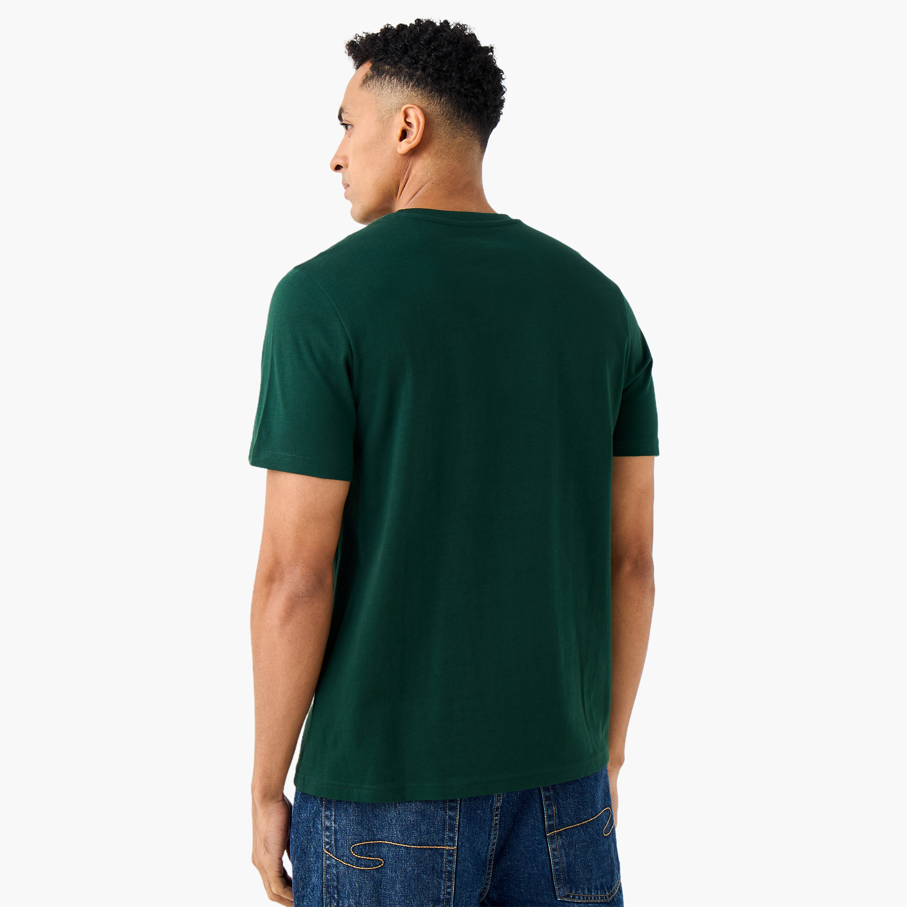 تيشيرت بقصة عادية وياقة ضيقة وأكمام قصيرة للرجال-men-clothing-tshirtsandpolos-tshirts-image-5